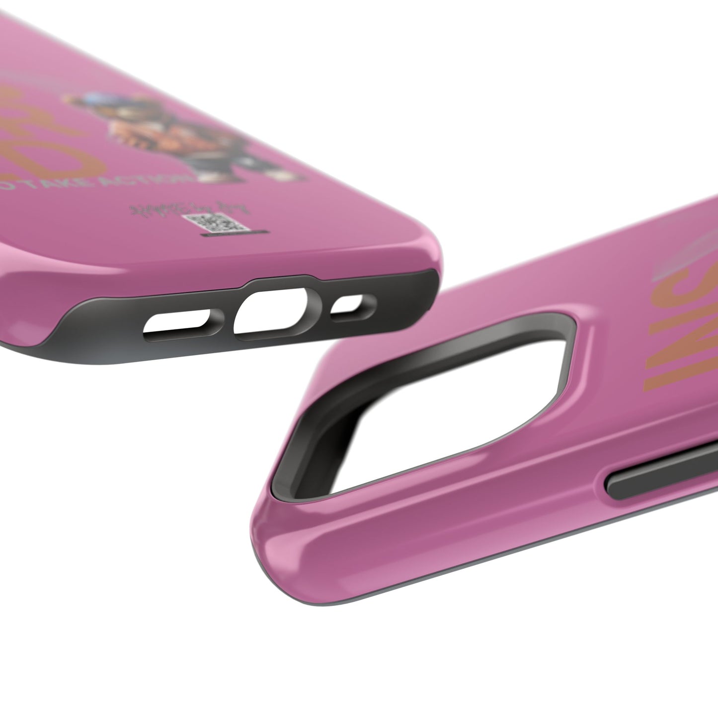 Phone Cases - HME Logo Bear, Inspired to take action light pink