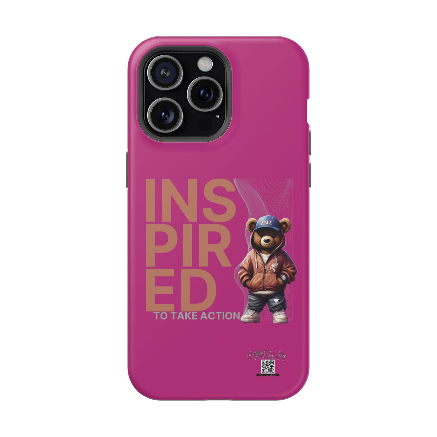 Phone Cases - HME Logo Bear, Inspired to take action Pink