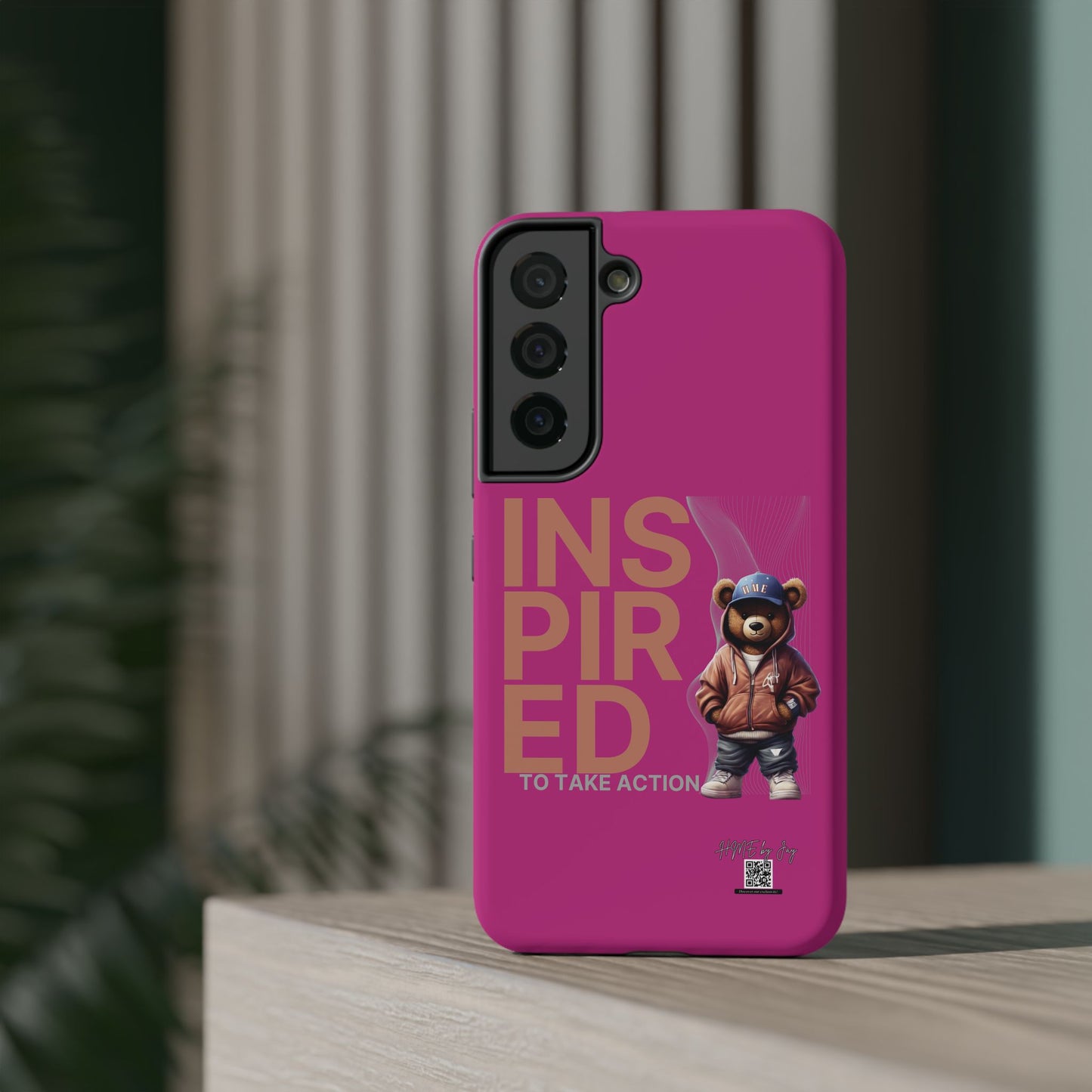 Phone Cases - HME Logo Bear, Inspired to take action Pink