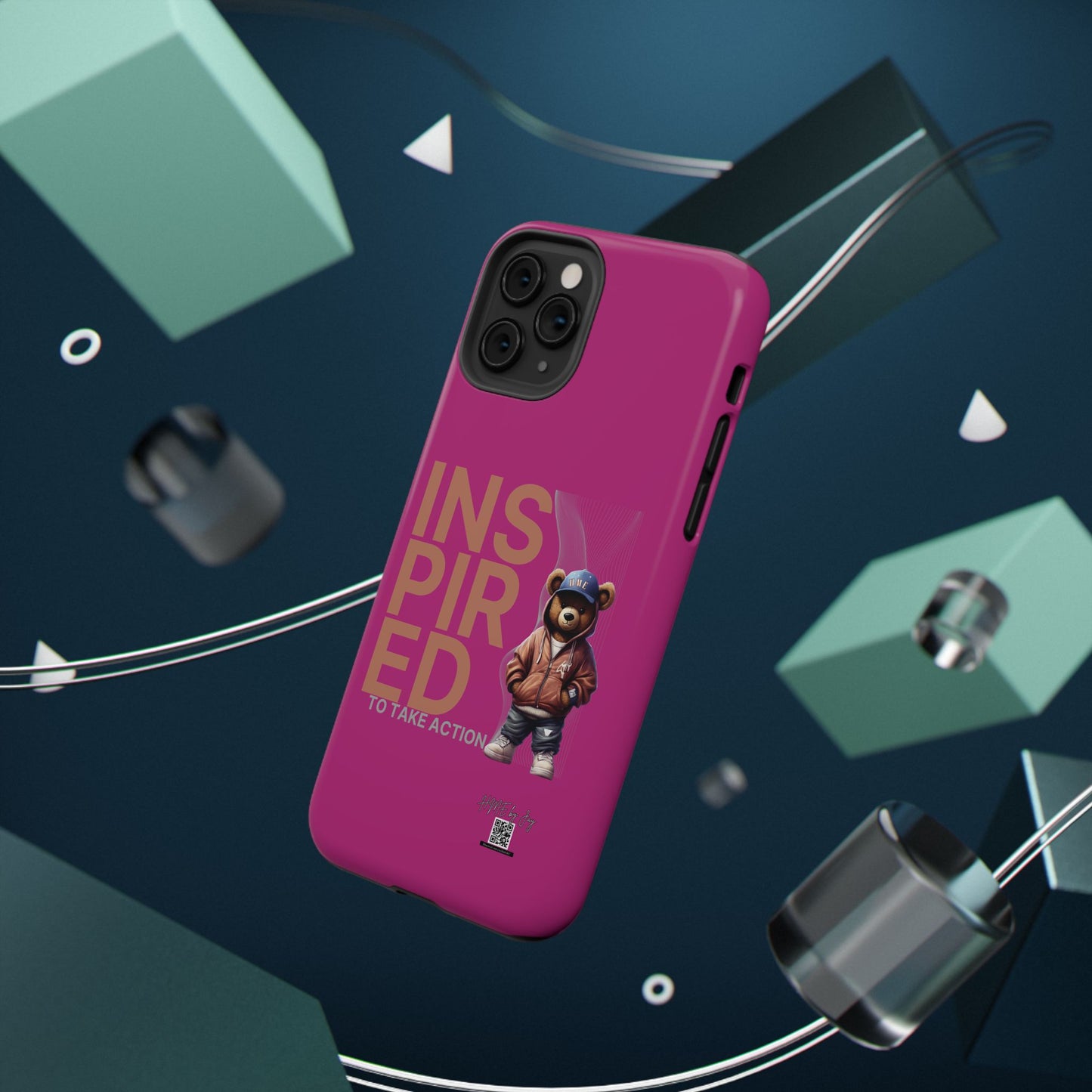 Phone Cases - HME Logo Bear, Inspired to take action Pink