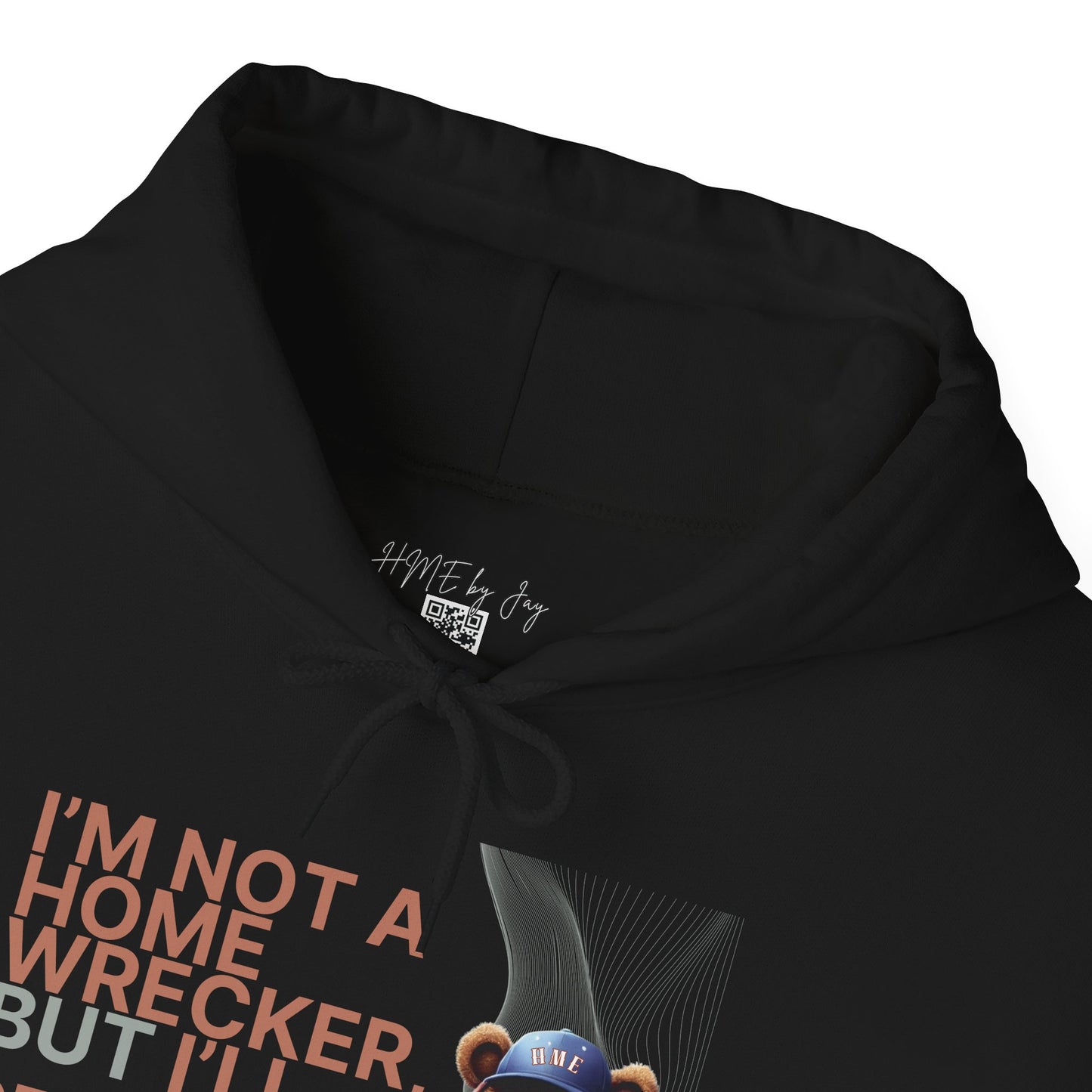 HME Bear Logo Heavy Blend Hooded Sweatshirt - I'm not a Home Wrecker Design