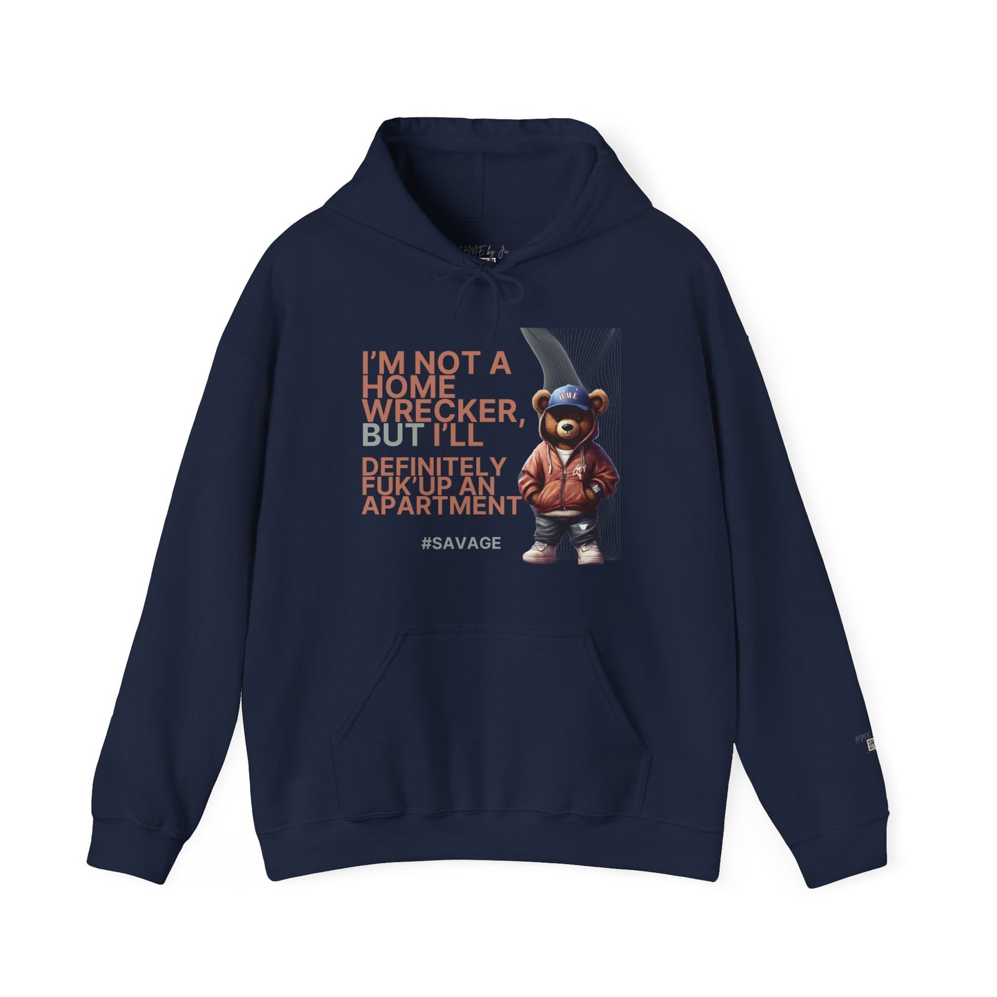 HME Bear Logo Heavy Blend Hooded Sweatshirt - I'm not a Home Wrecker Design