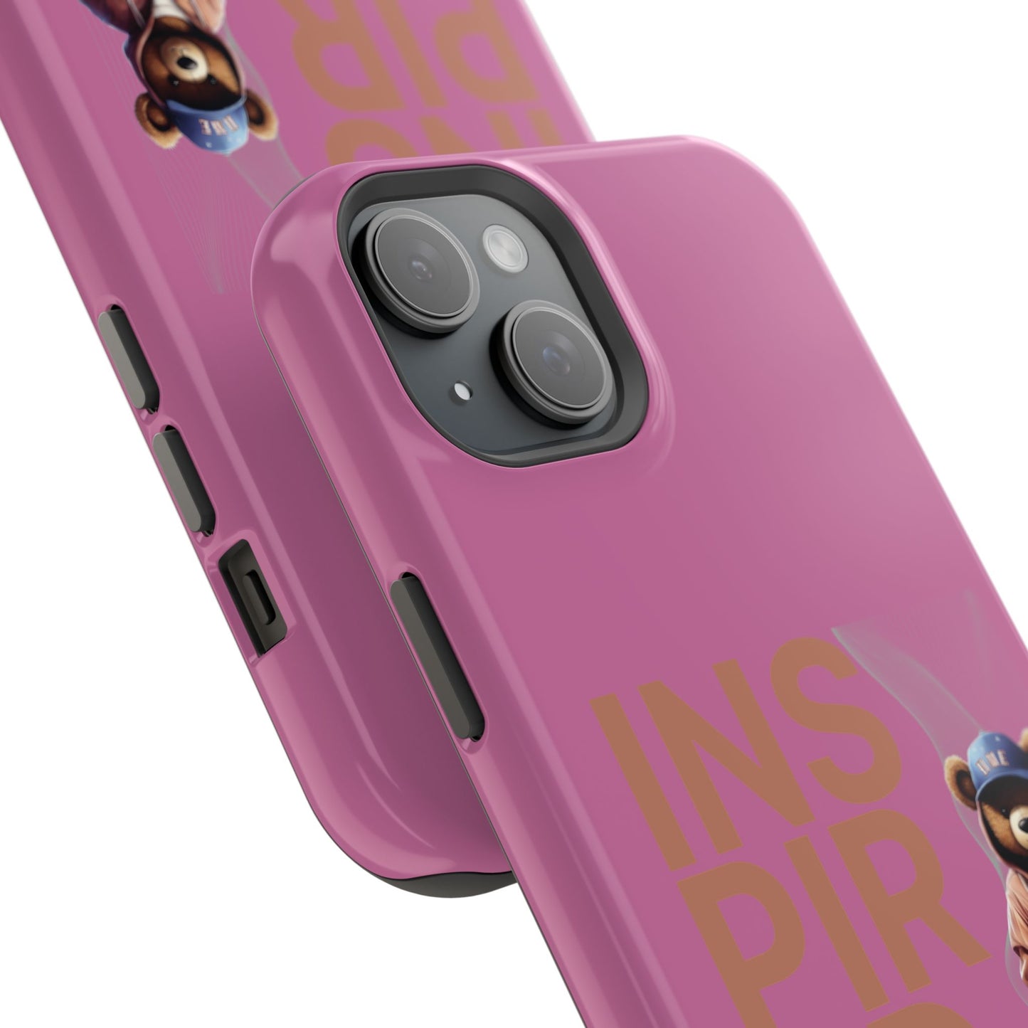 Phone Cases - HME Logo Bear, Inspired to take action light pink