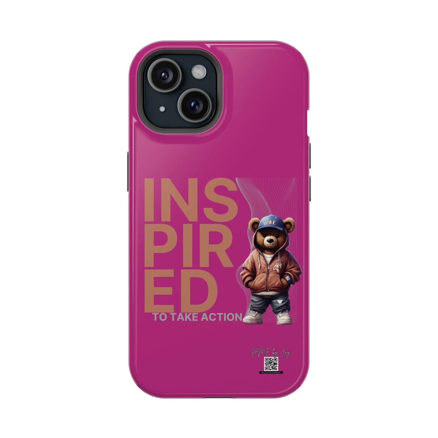 Phone Cases - HME Logo Bear, Inspired to take action Pink