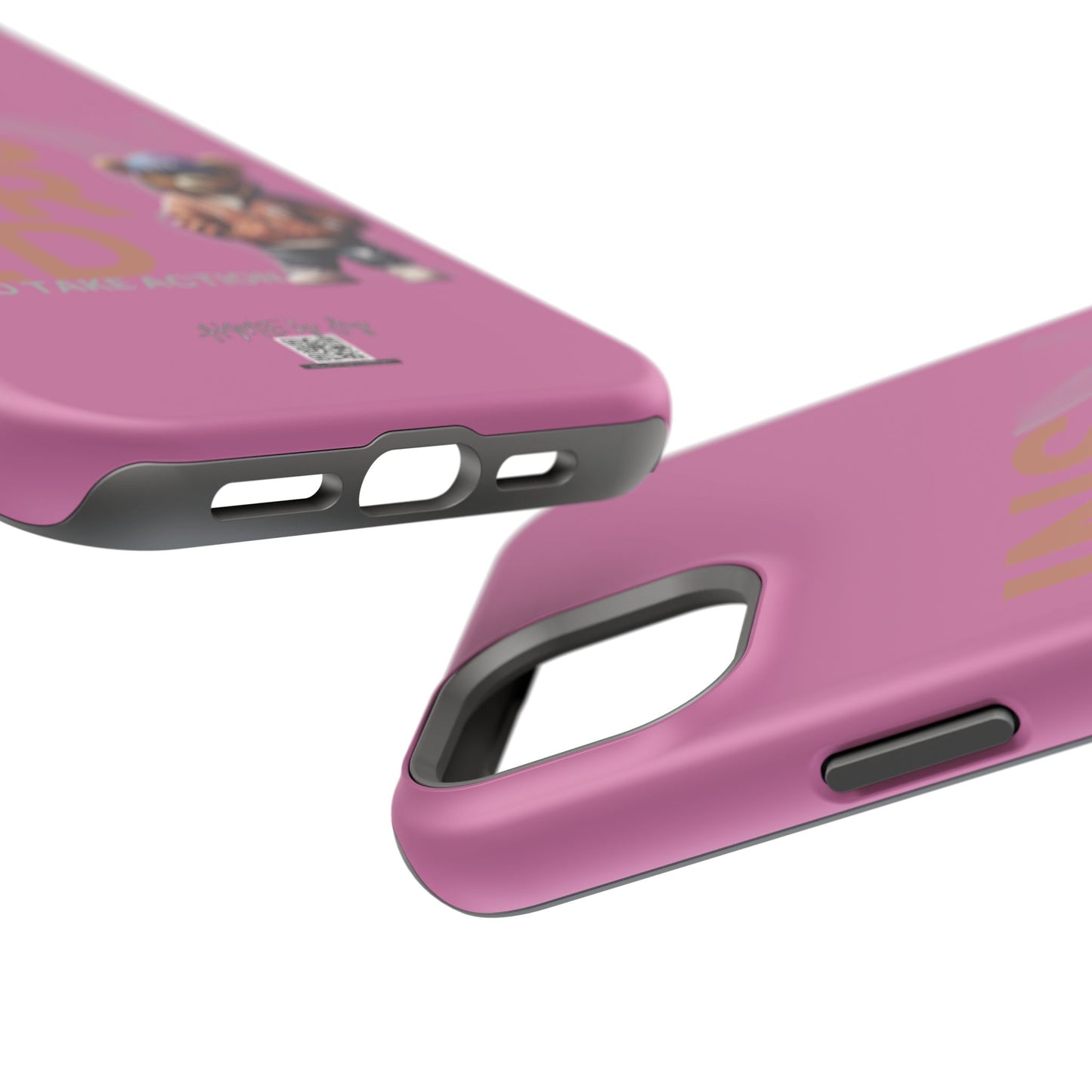 Phone Cases - HME Logo Bear, Inspired to take action light pink