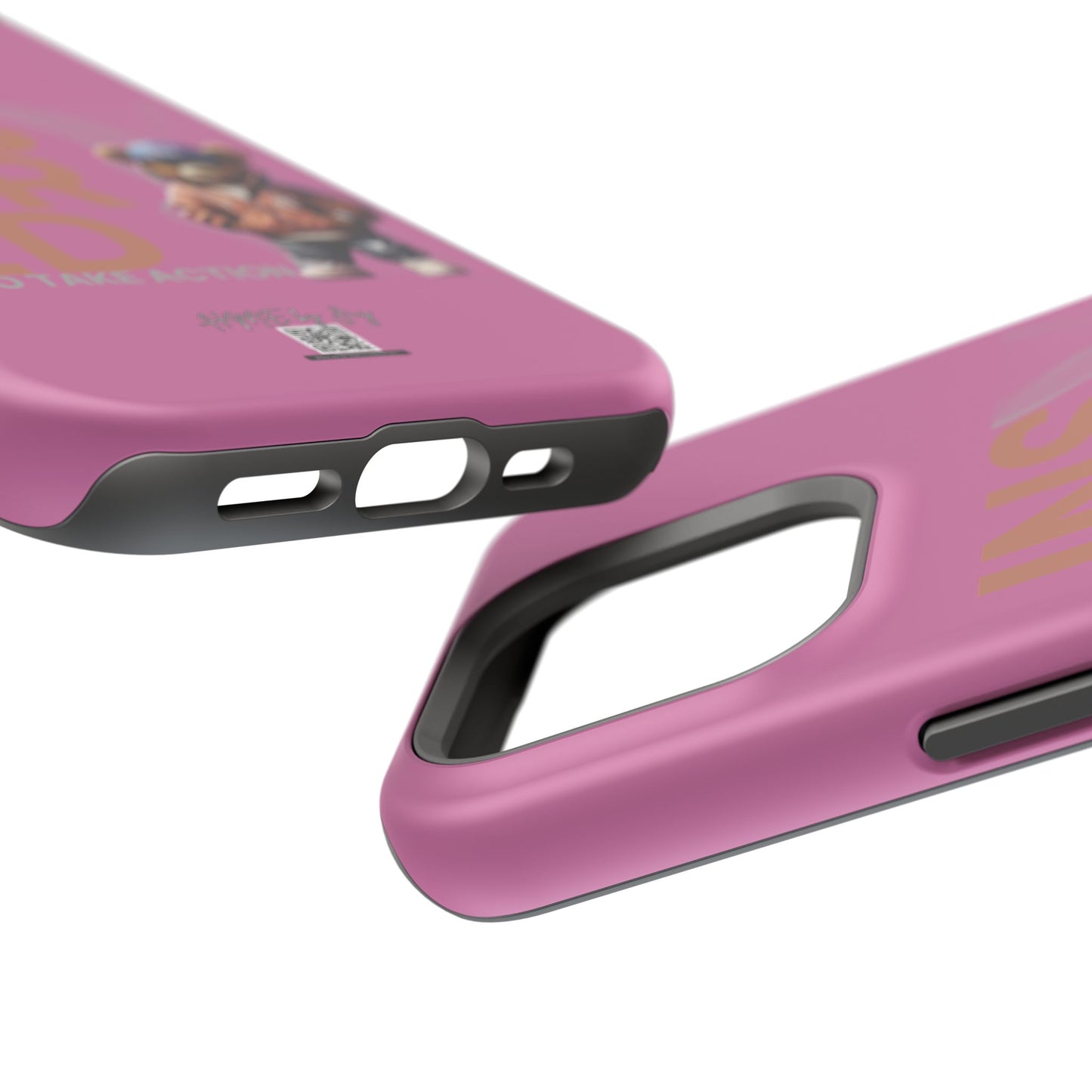 Phone Cases - HME Logo Bear, Inspired to take action light pink