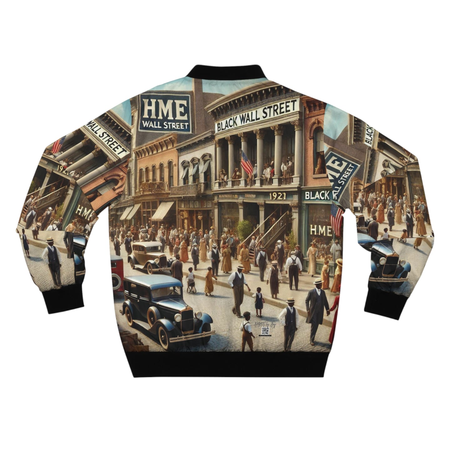 Bomber Jacket HME Black Wall Street 1921 Civil Rights