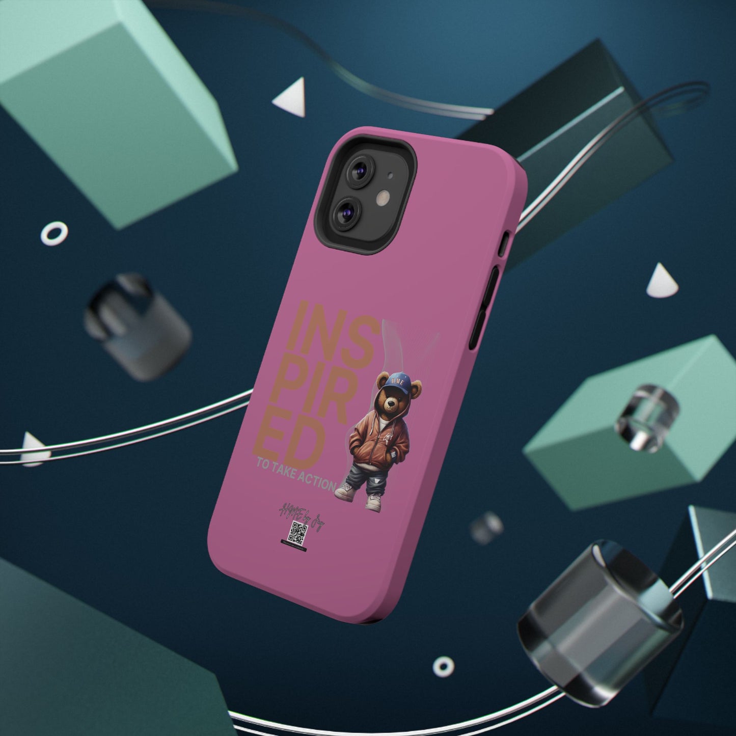 Phone Cases - HME Logo Bear, Inspired to take action light pink