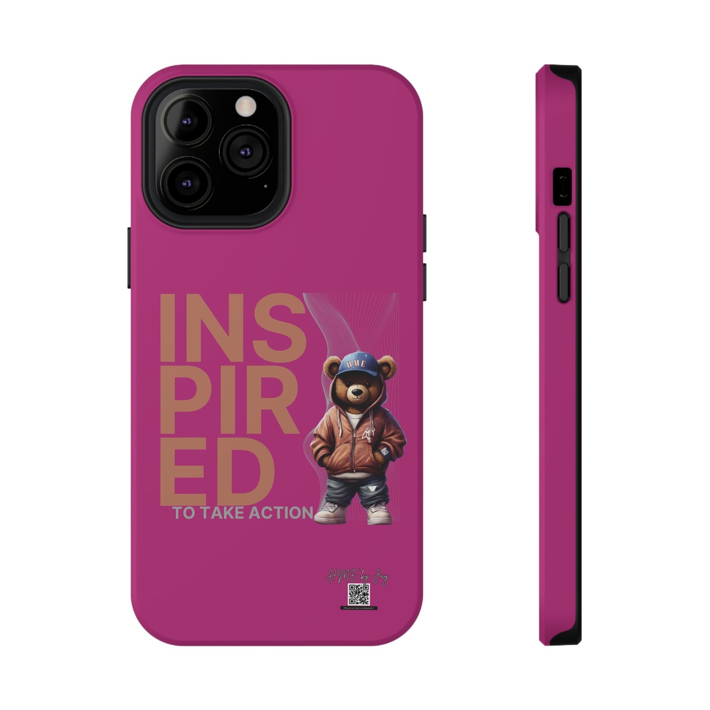 Phone Cases - HME Logo Bear, Inspired to take action Pink