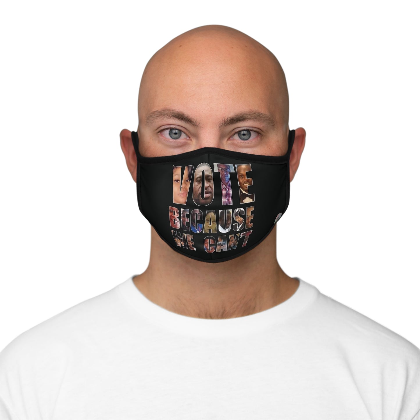 HME Vote Because We Can’t Blue Fitted 2 layer Polyester Face Mask
