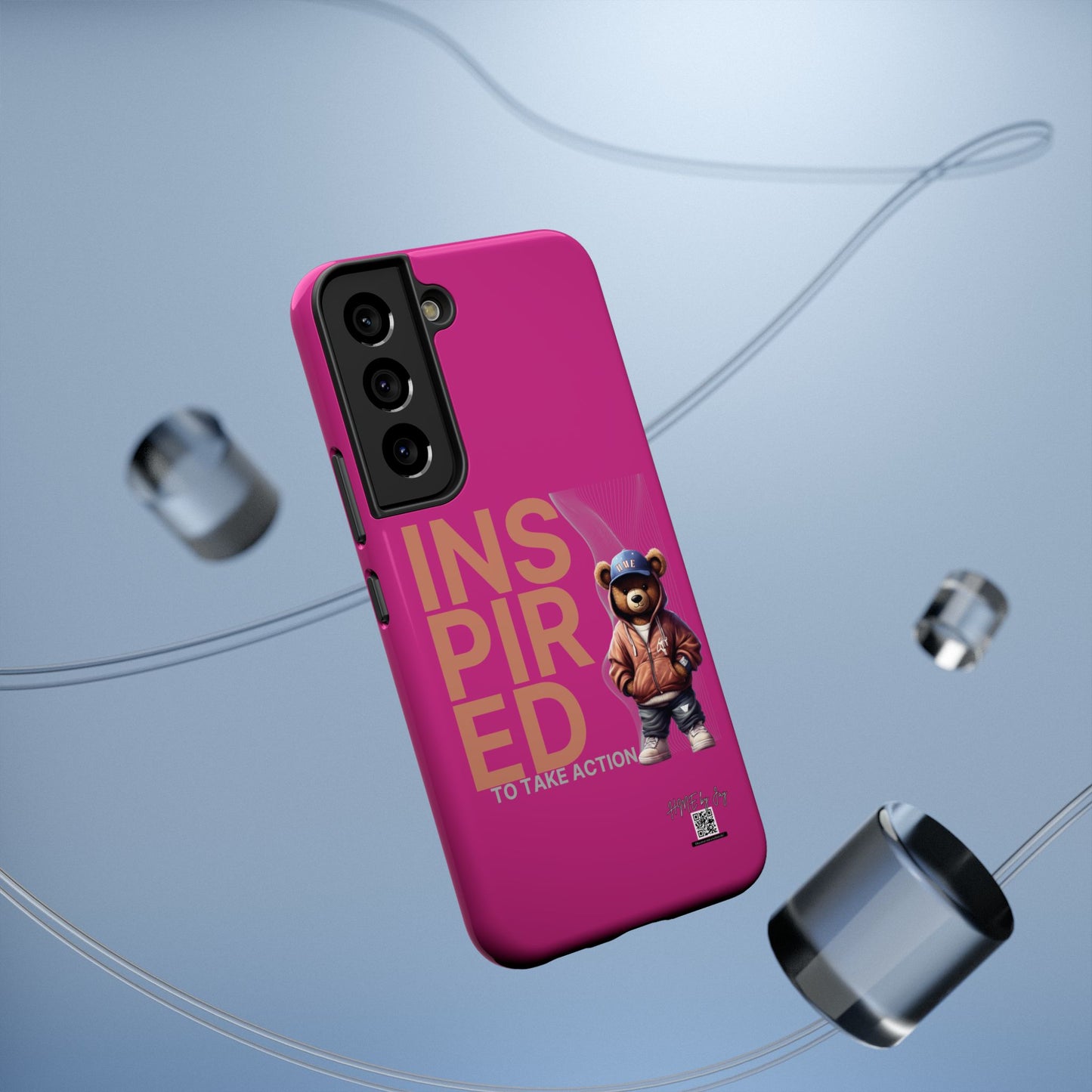 Phone Cases - HME Logo Bear, Inspired to take action Pink