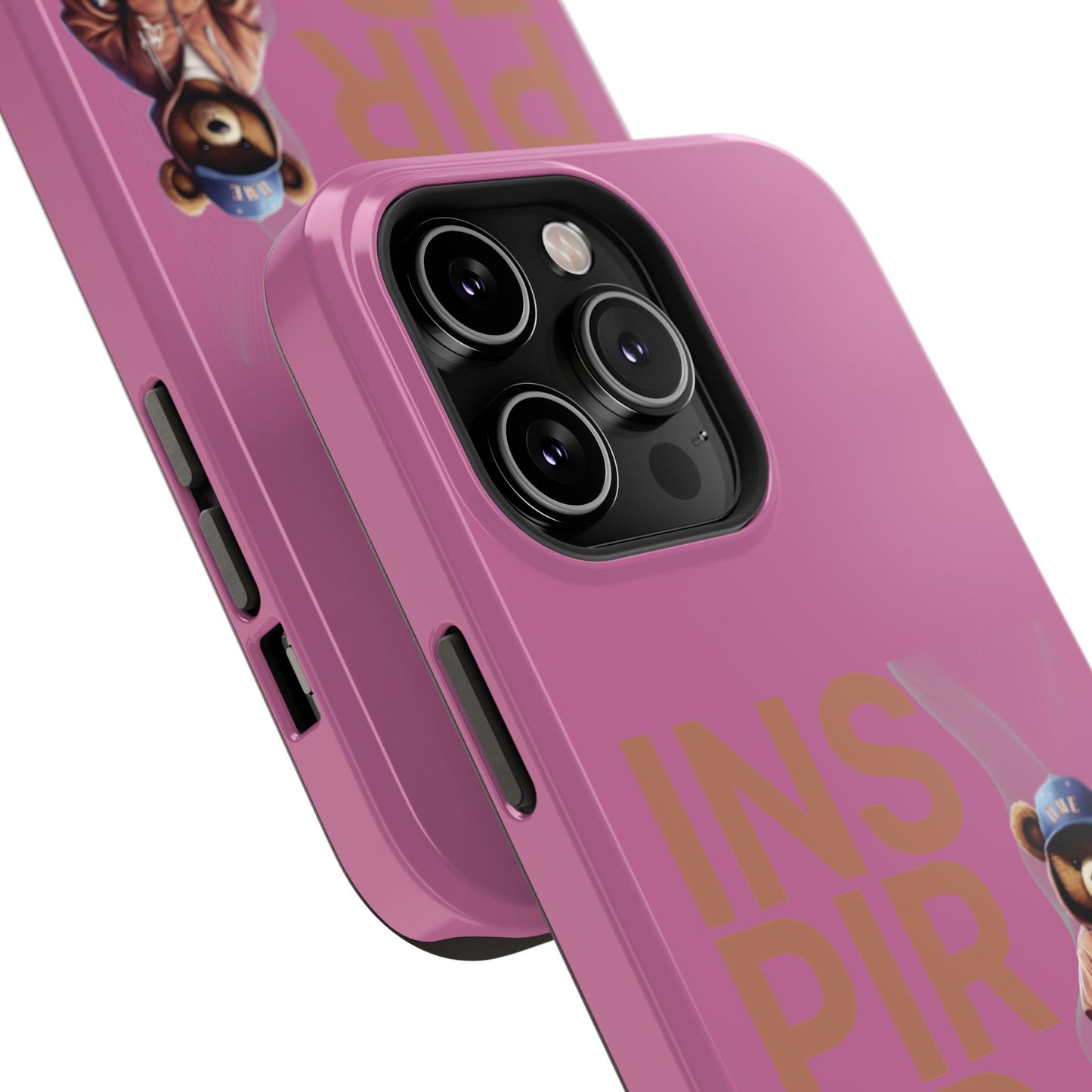 Phone Cases - HME Logo Bear, Inspired to take action light pink