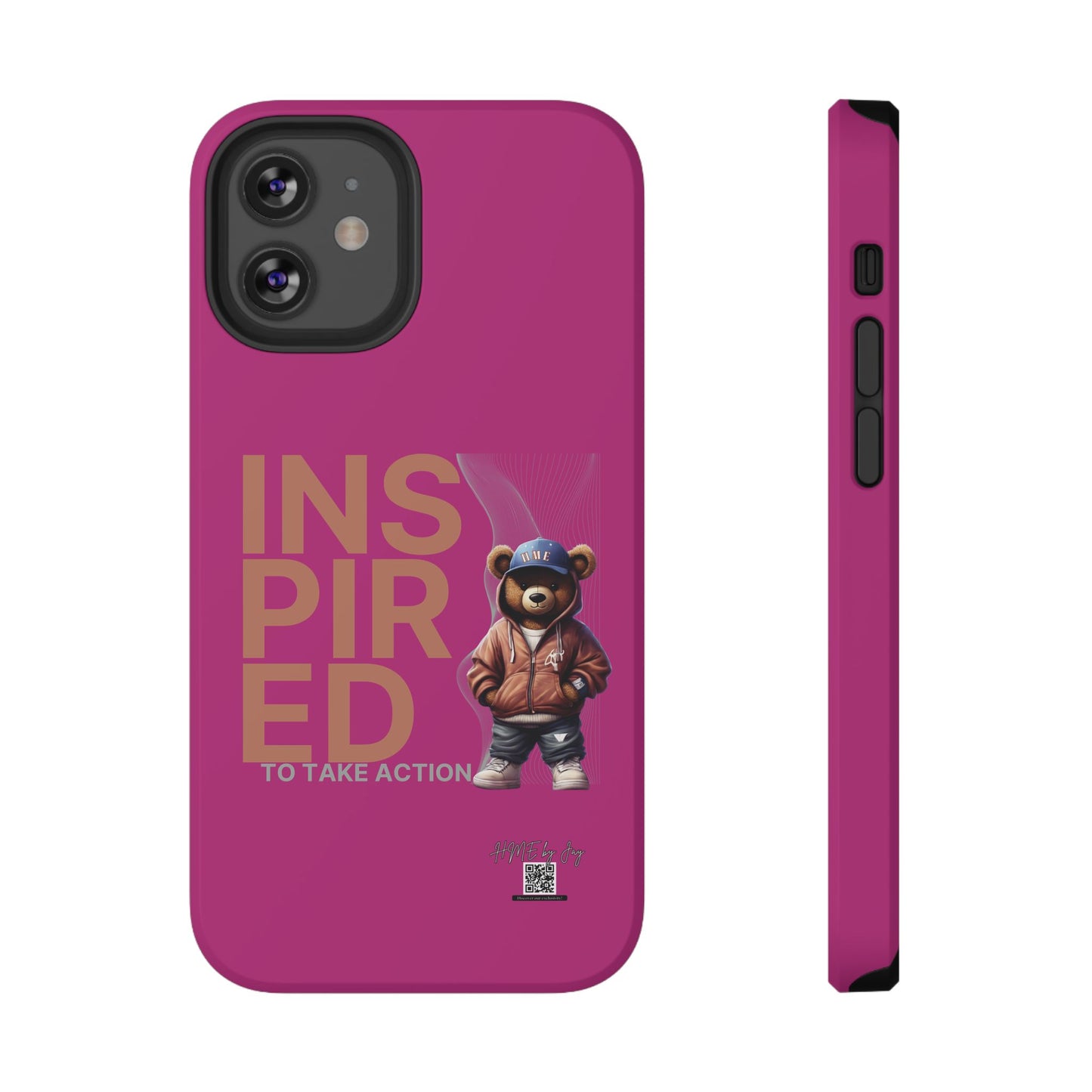Phone Cases - HME Logo Bear, Inspired to take action Pink