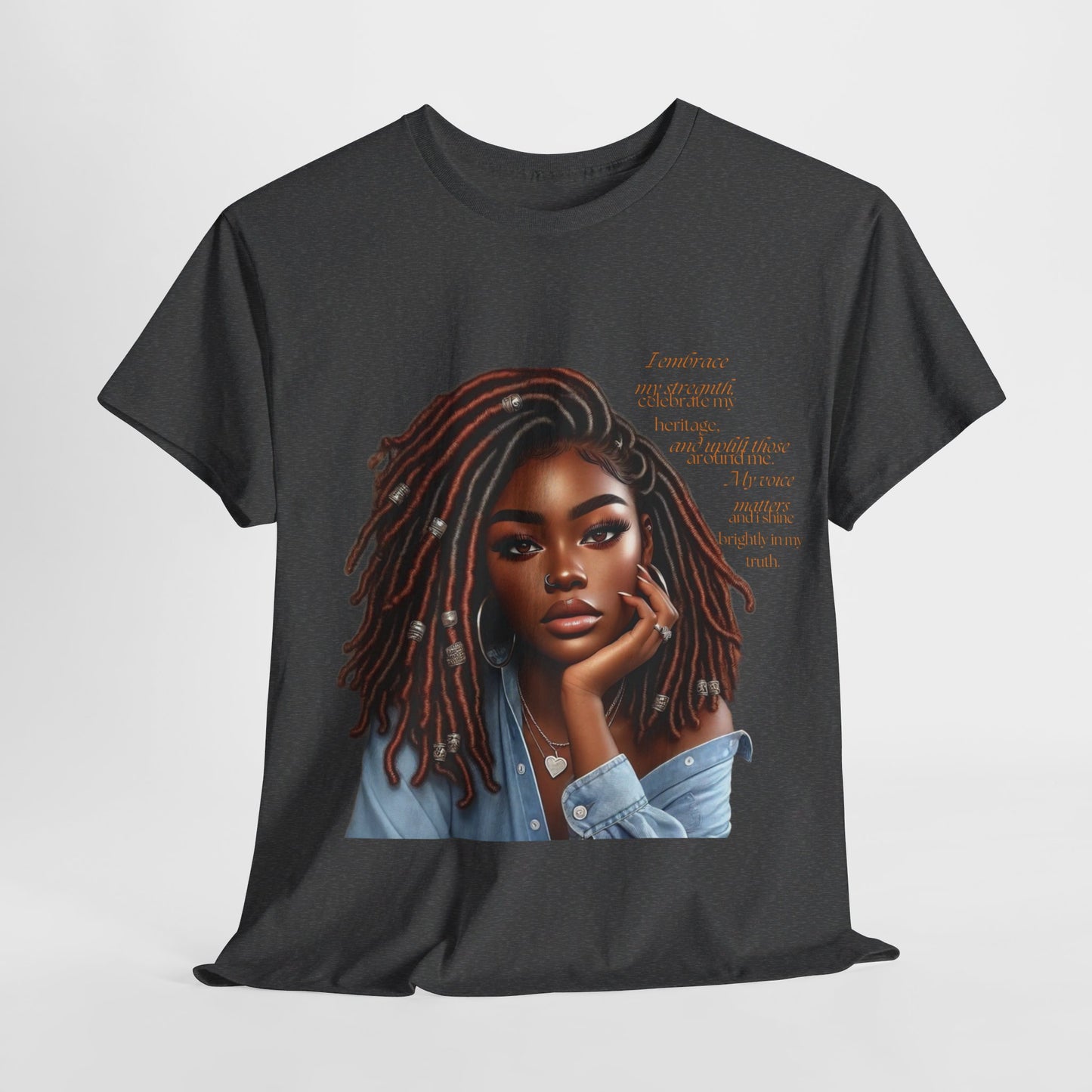 Ahnye’s Melanin Collection I embrace my strength Unisex Heavy Cotton Tee
