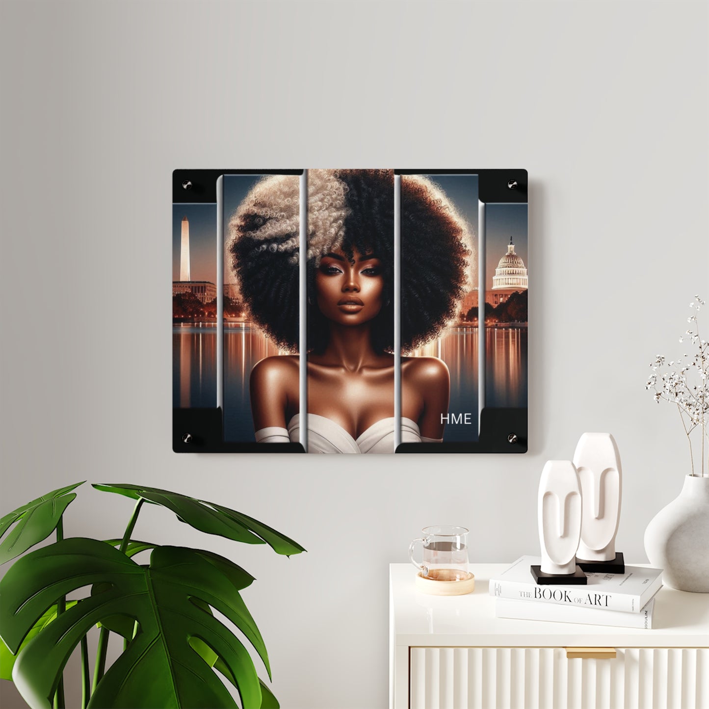 Acrylic Wall Art Panels - Ahnye’s Melanin Collection, Afrocentric Woman in Washington DC