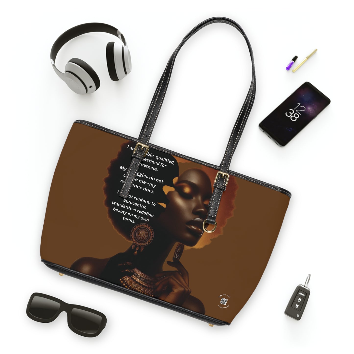 Shoulder Bag, Ahnye’s Melanin Collection Affirmation Design