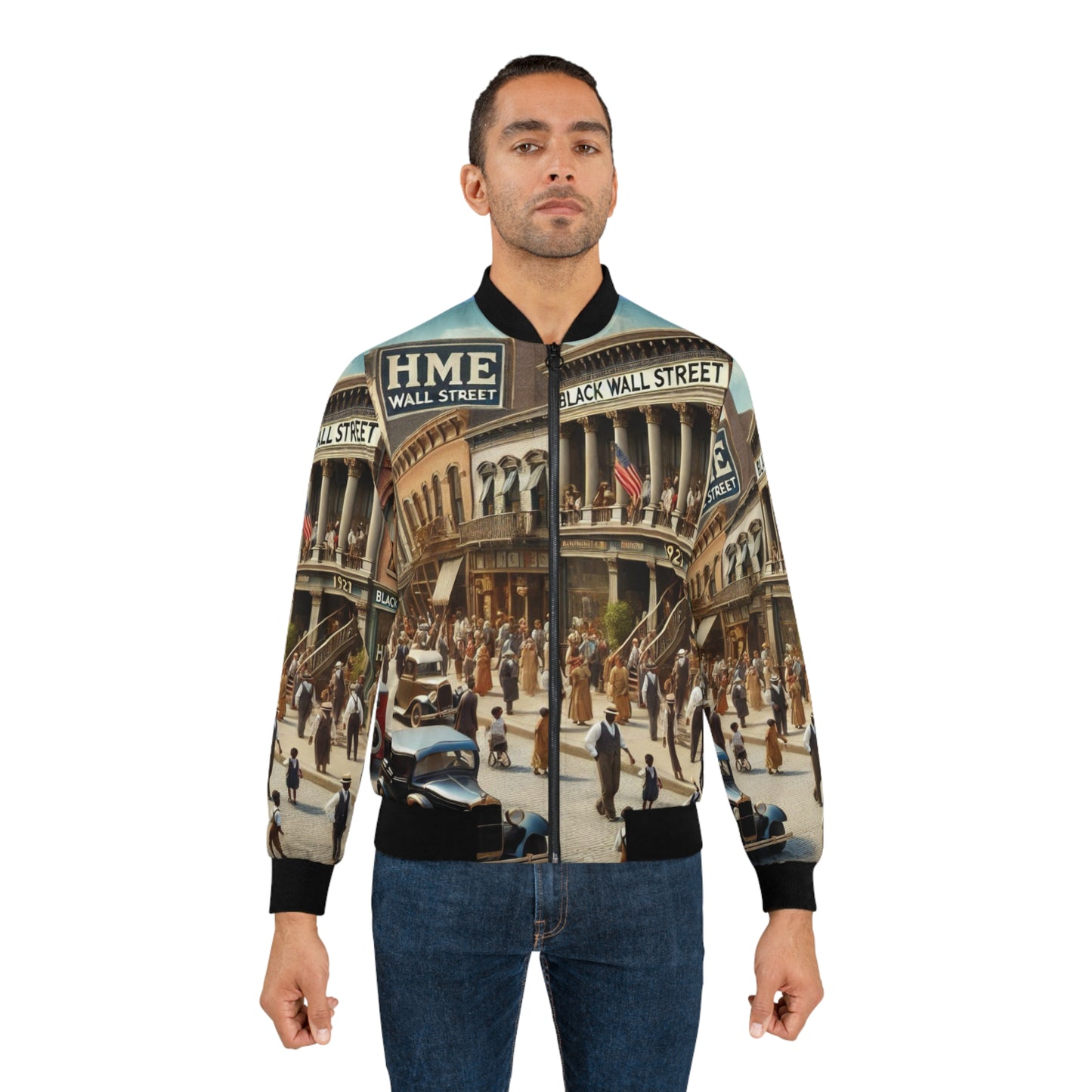 Bomber Jacket HME Black Wall Street 1921 Civil Rights
