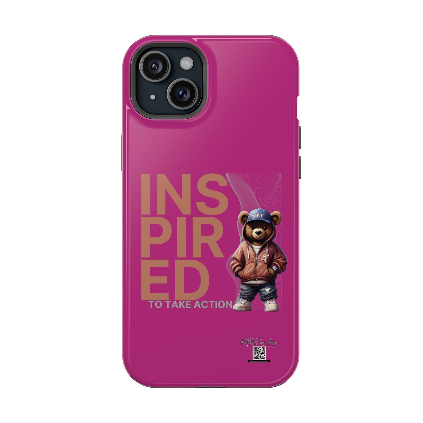 Phone Cases - HME Logo Bear, Inspired to take action Pink