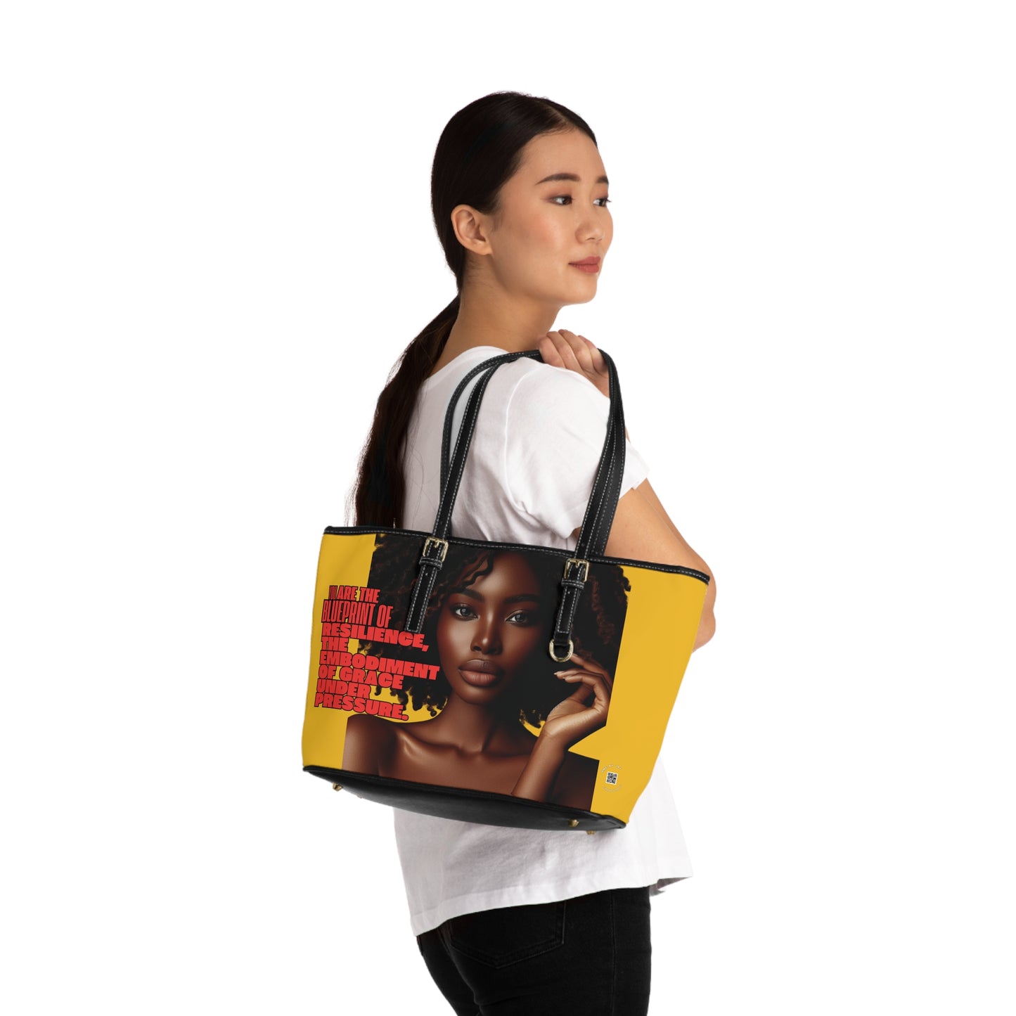 Shoulder Bag - Ahnye's Melanin Collection The Blueprint words of affirmation (Yellow)