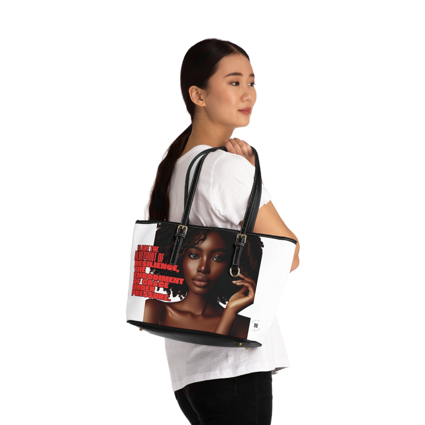 Shoulder Bag - Ahnye's Melanin Collection The Blueprint words of affirmation (White)