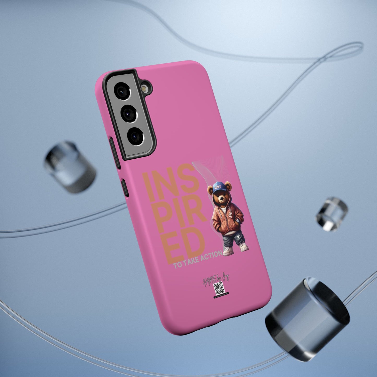 Phone Cases - HME Logo Bear, Inspired to take action light pink