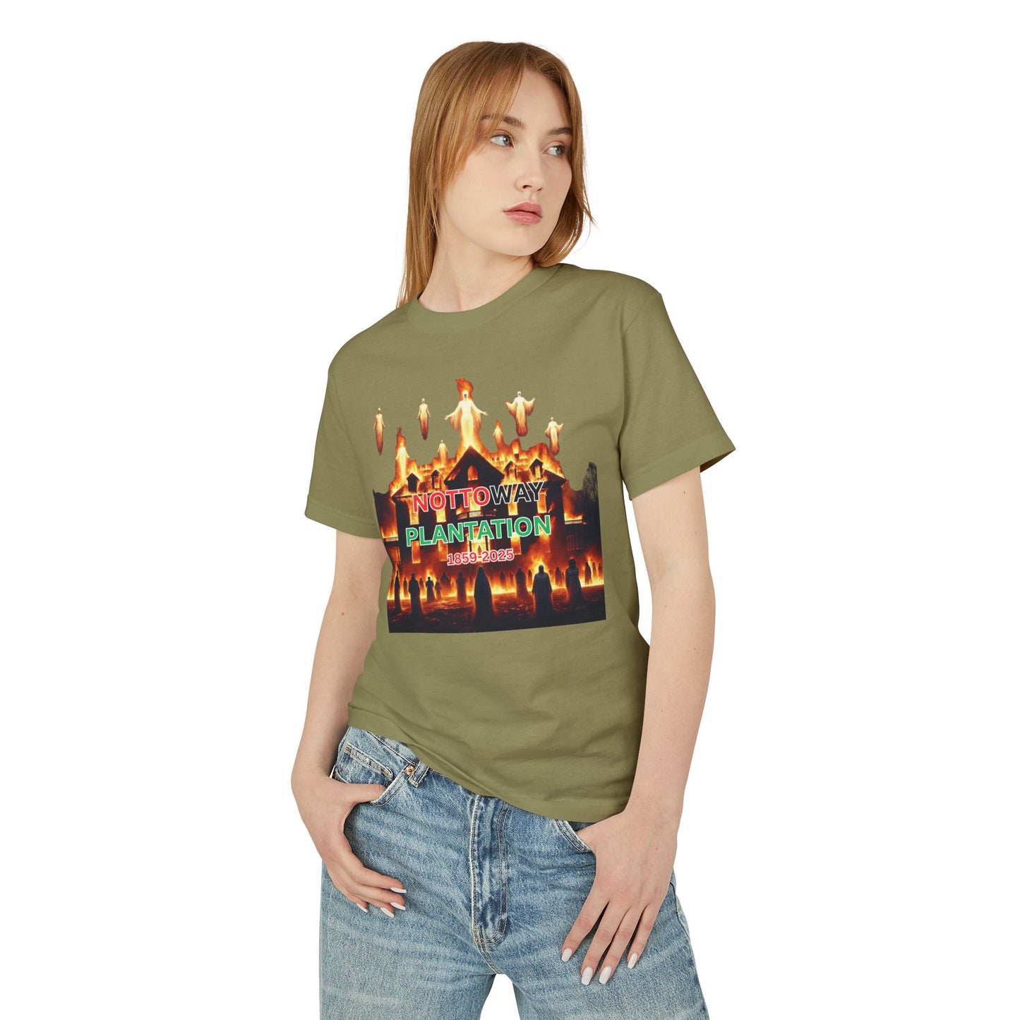 T-Shirt - The Nottoway Plantation Up in Flames Freedom Design (Social issues and Politics)