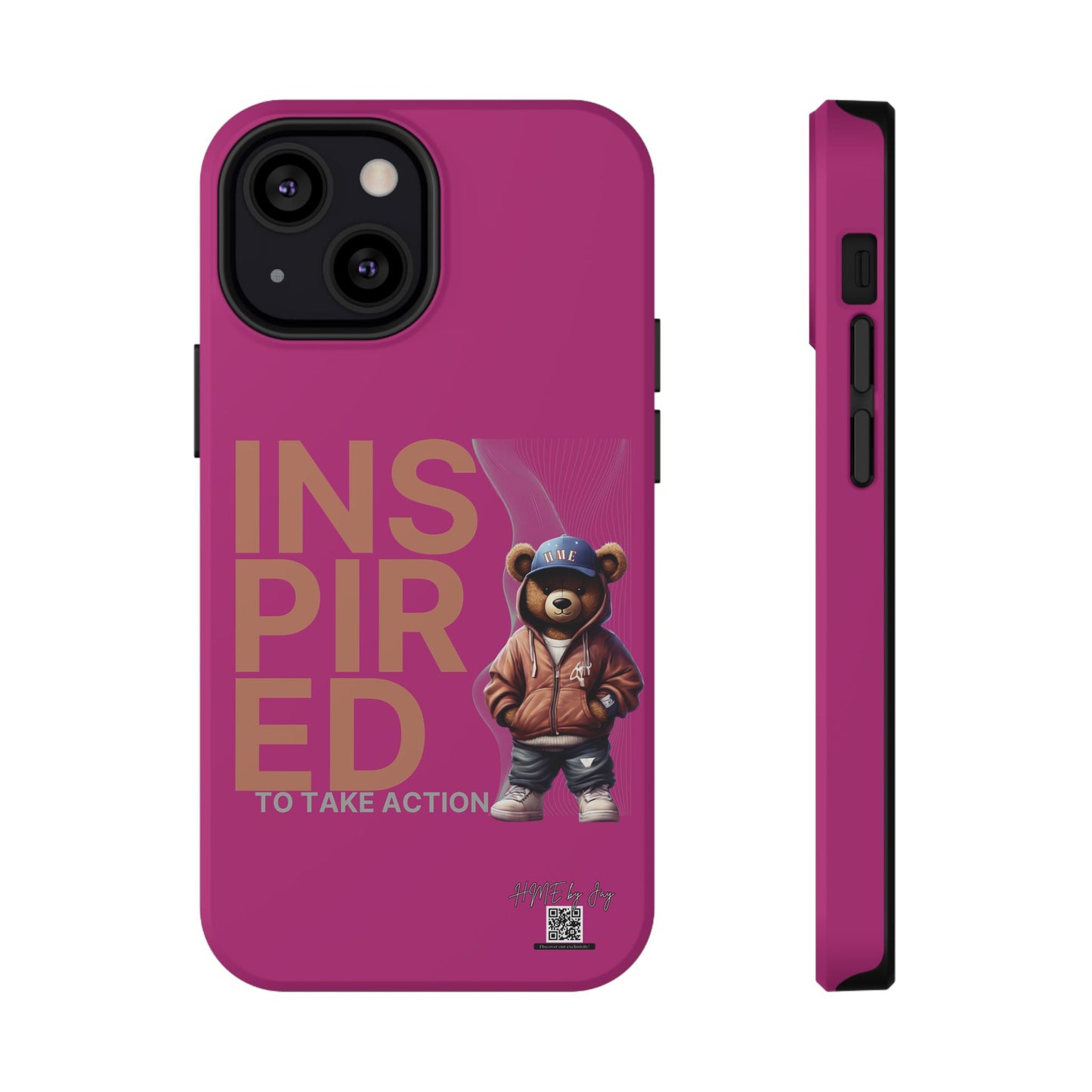 Phone Cases - HME Logo Bear, Inspired to take action Pink