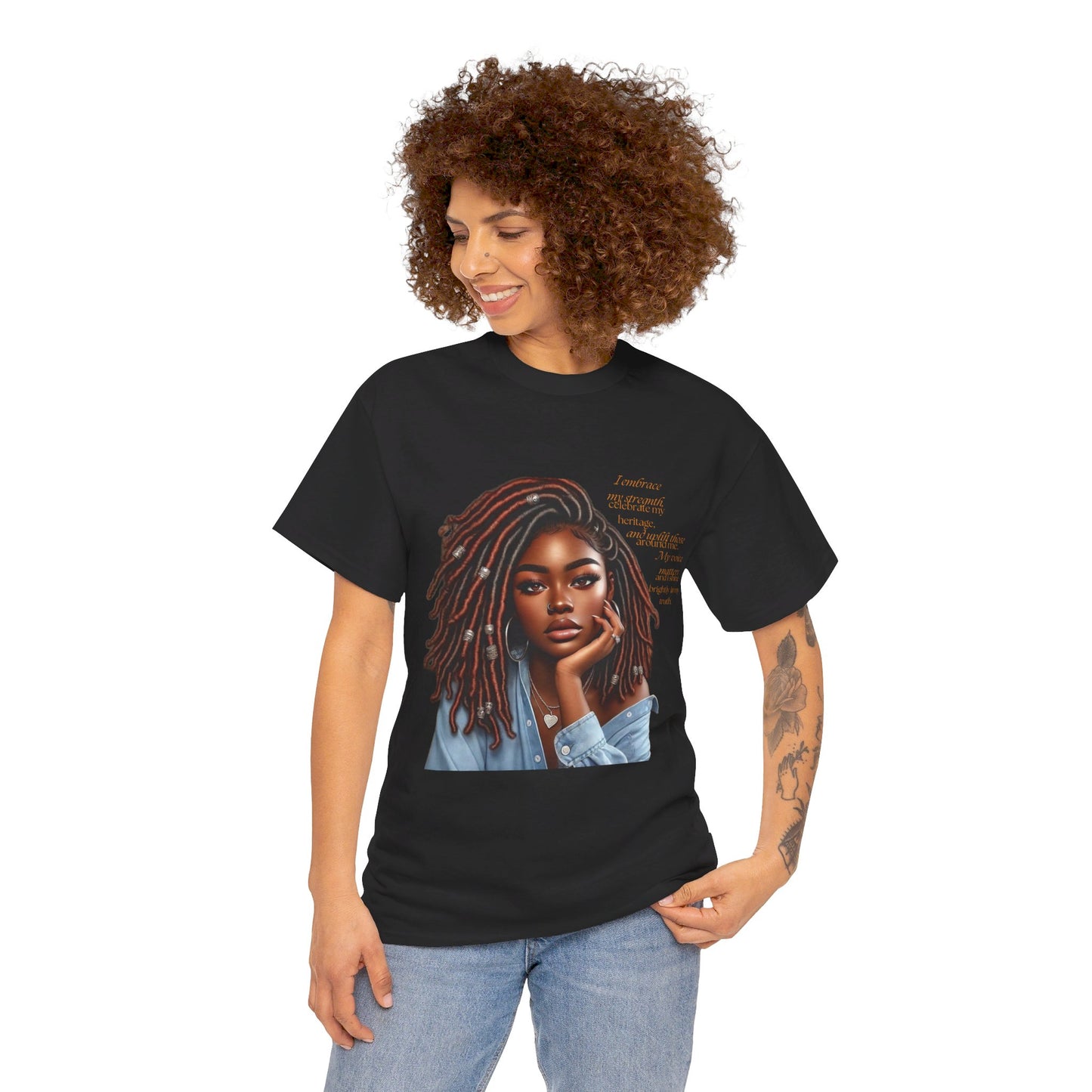 Ahnye’s Melanin Collection I embrace my strength Unisex Heavy Cotton Tee