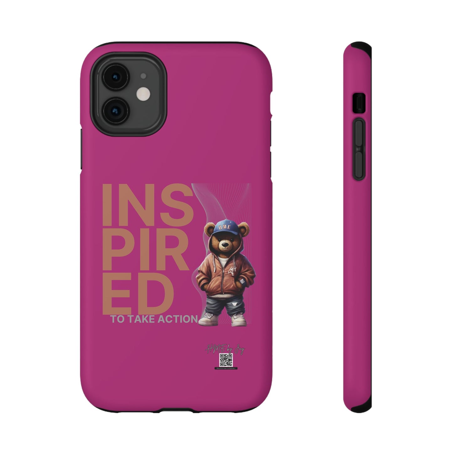Phone Cases - HME Logo Bear, Inspired to take action Pink