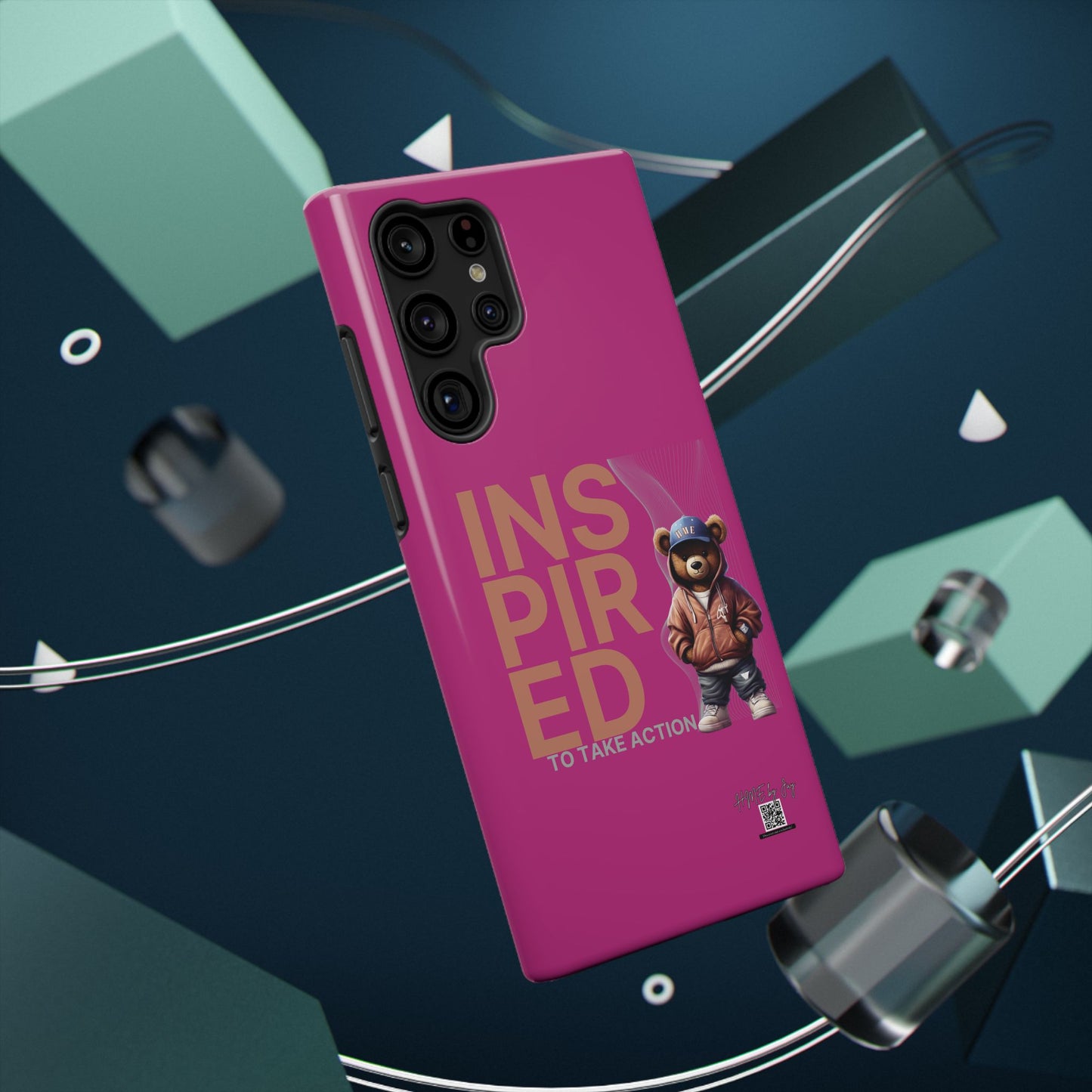 Phone Cases - HME Logo Bear, Inspired to take action Pink