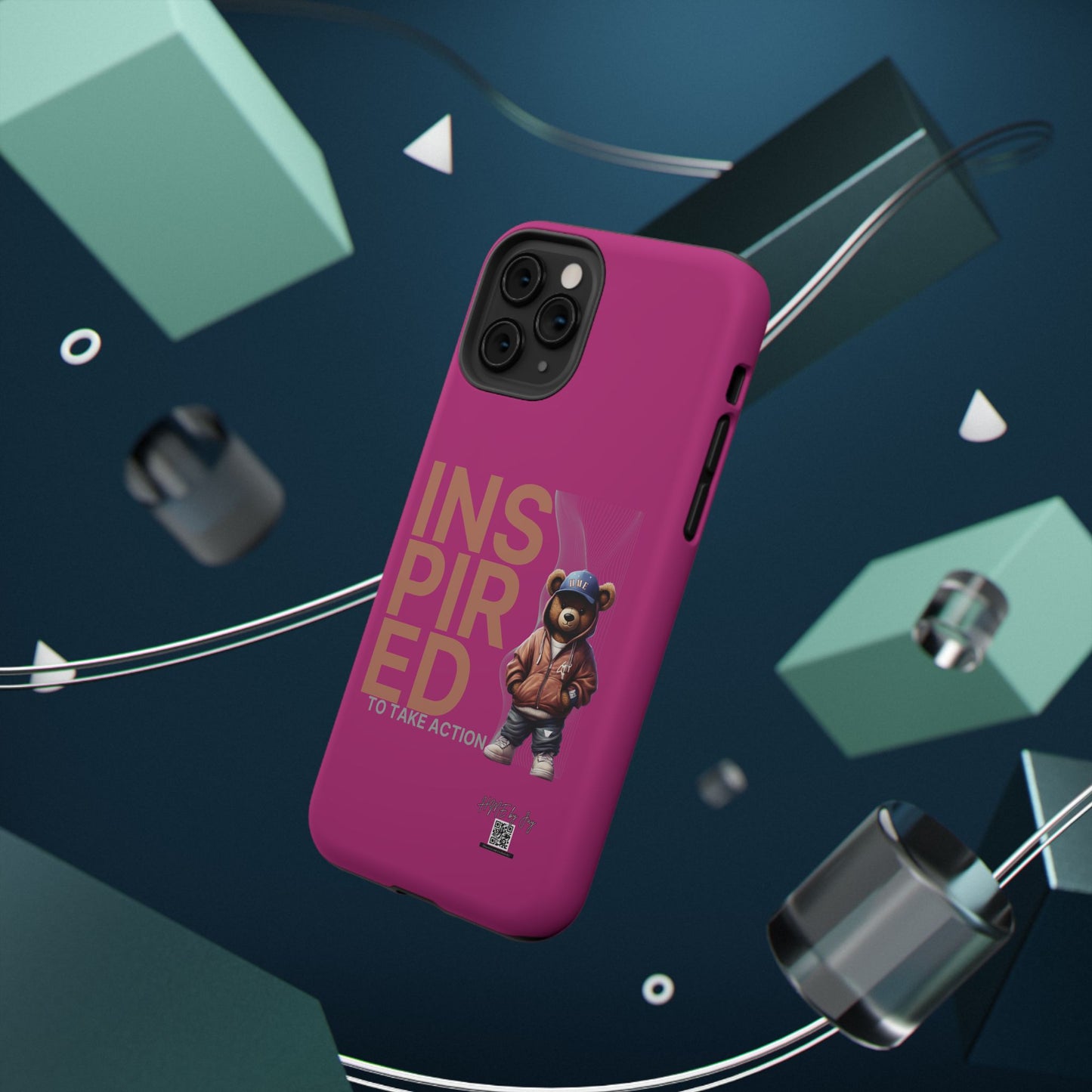 Phone Cases - HME Logo Bear, Inspired to take action Pink