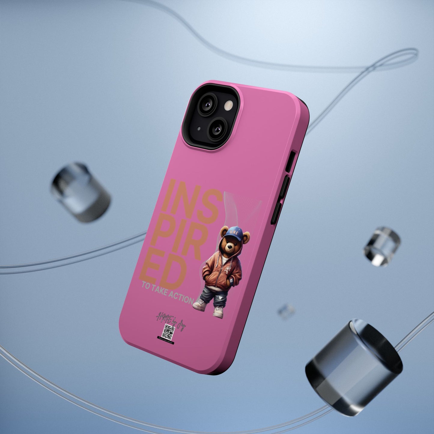 Phone Cases - HME Logo Bear, Inspired to take action light pink