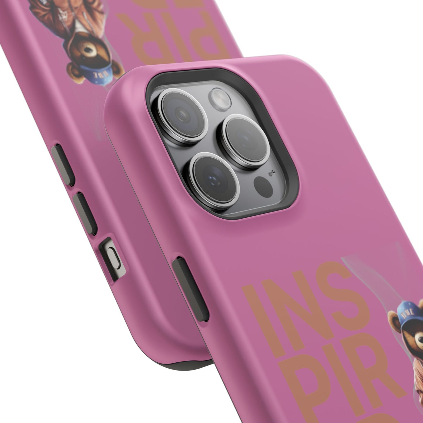 Phone Cases - HME Logo Bear, Inspired to take action light pink