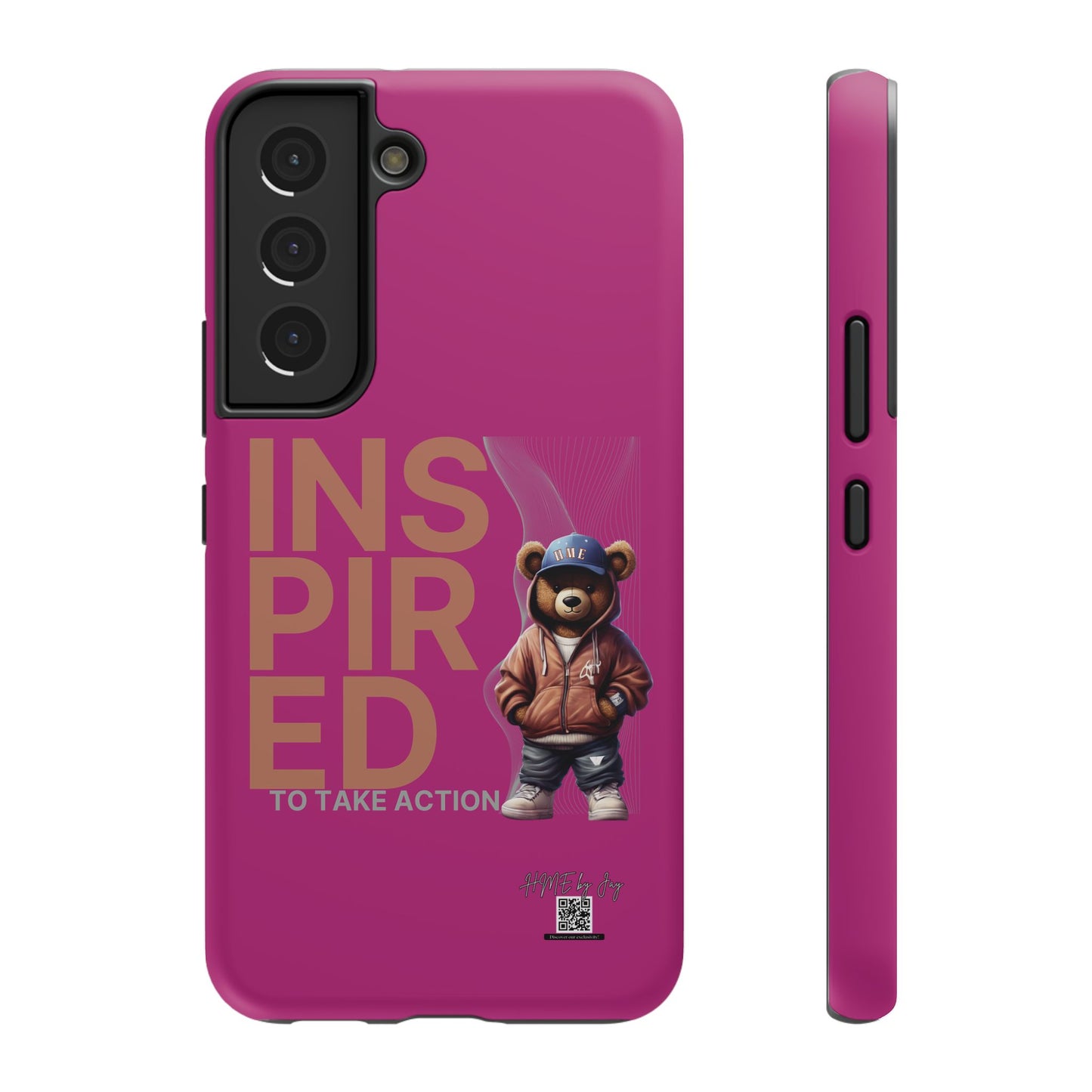 Phone Cases - HME Logo Bear, Inspired to take action Pink
