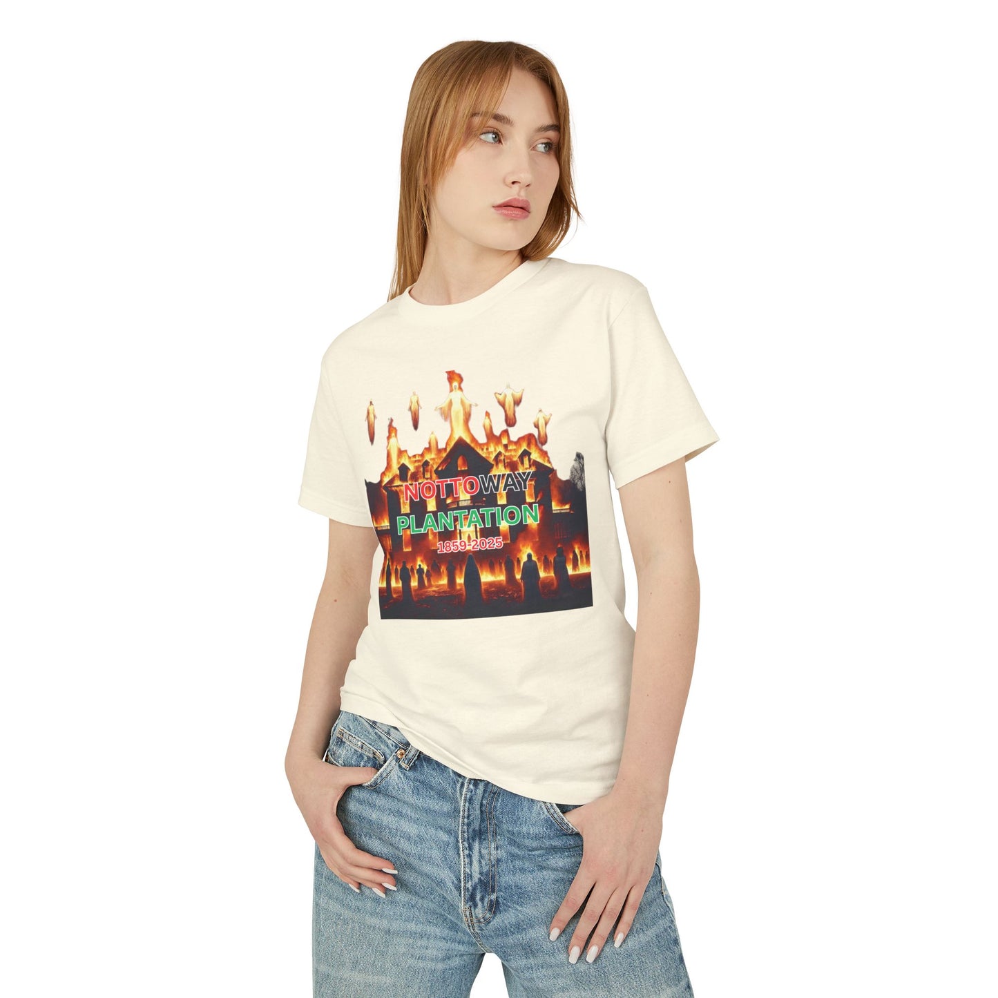 T-Shirt - The Nottoway Plantation Up in Flames Freedom Design (Social issues and Politics)