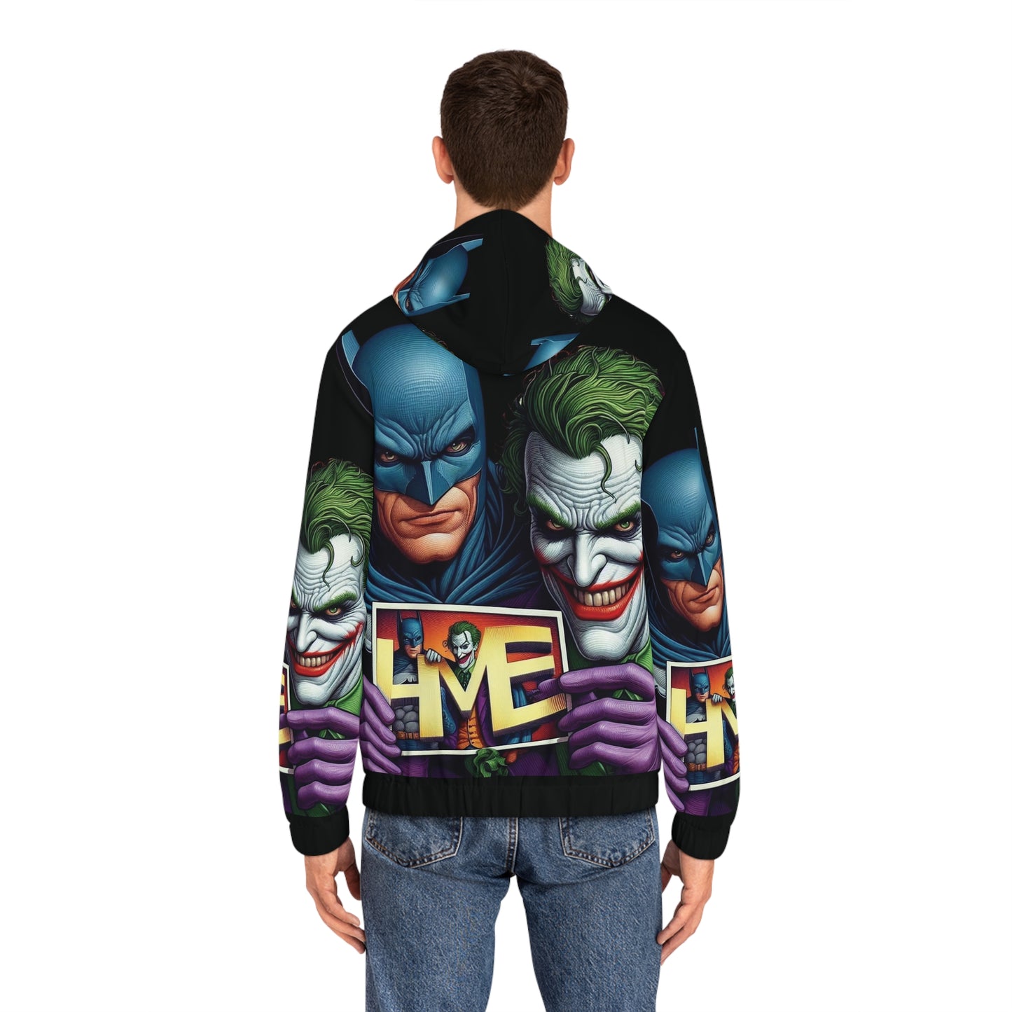 Batman and Joker Retro Men's Full-Zip Hoodie - Retro Batman Design