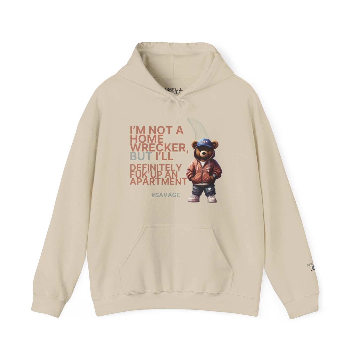 HME Bear Logo Heavy Blend Hooded Sweatshirt - I'm not a Home Wrecker Design