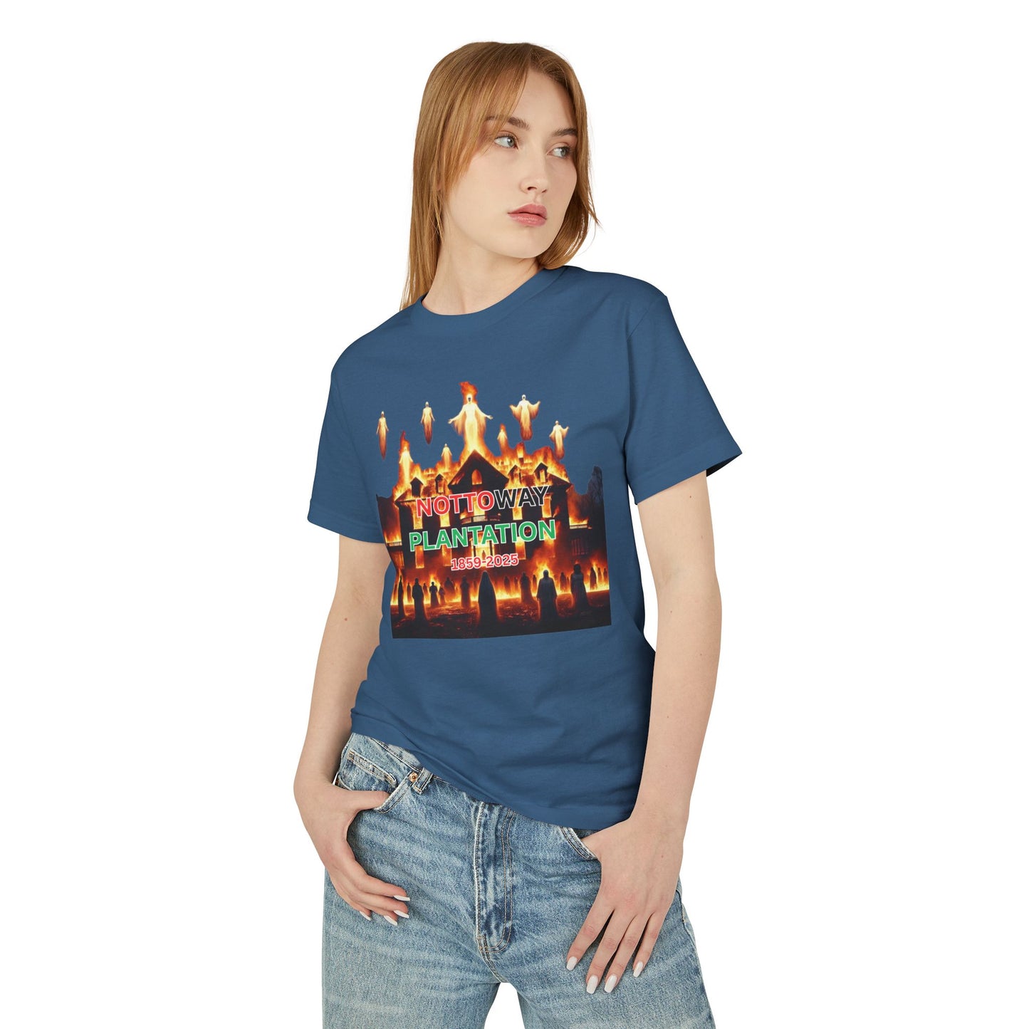 T-Shirt - The Nottoway Plantation Up in Flames Freedom Design (Social issues and Politics)