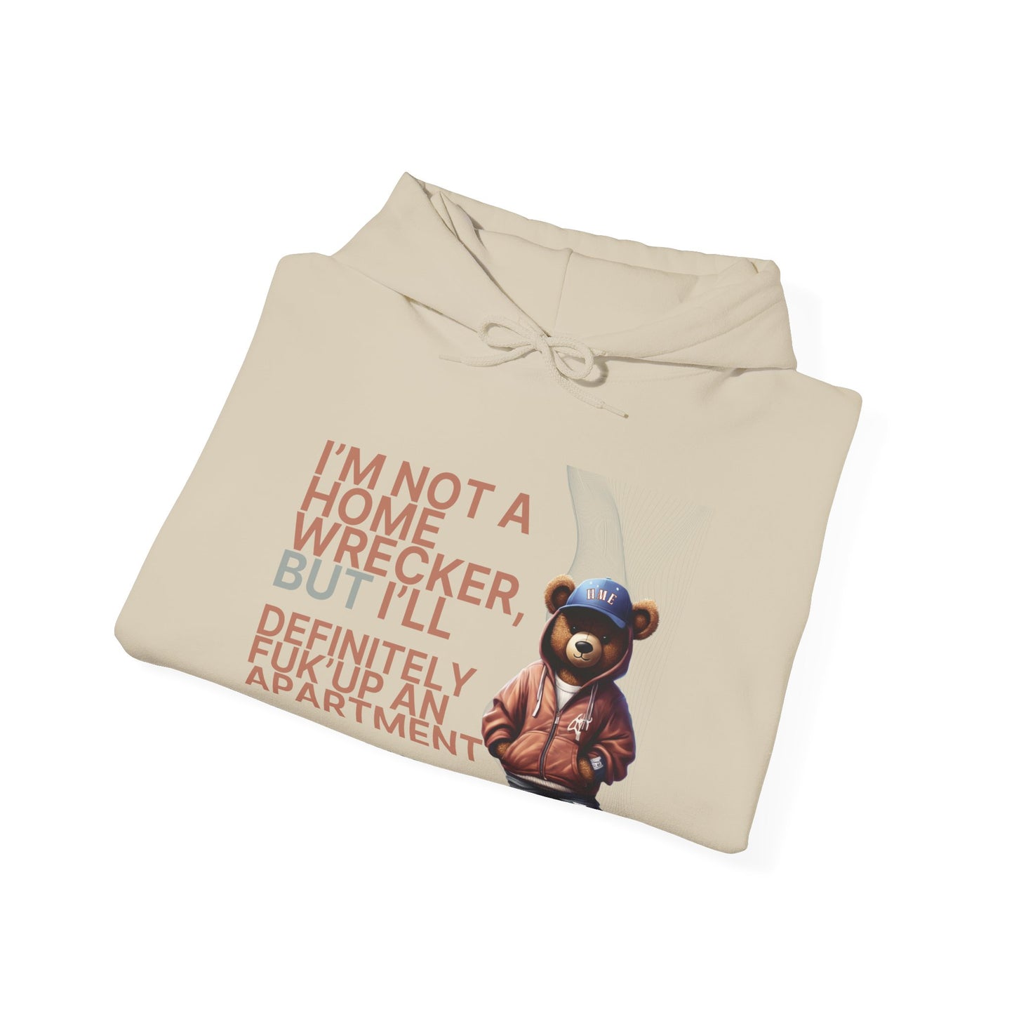 HME Bear Logo Heavy Blend Hooded Sweatshirt - I'm not a Home Wrecker Design