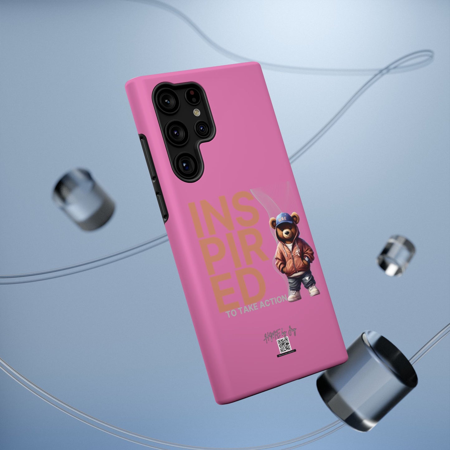 Phone Cases - HME Logo Bear, Inspired to take action light pink