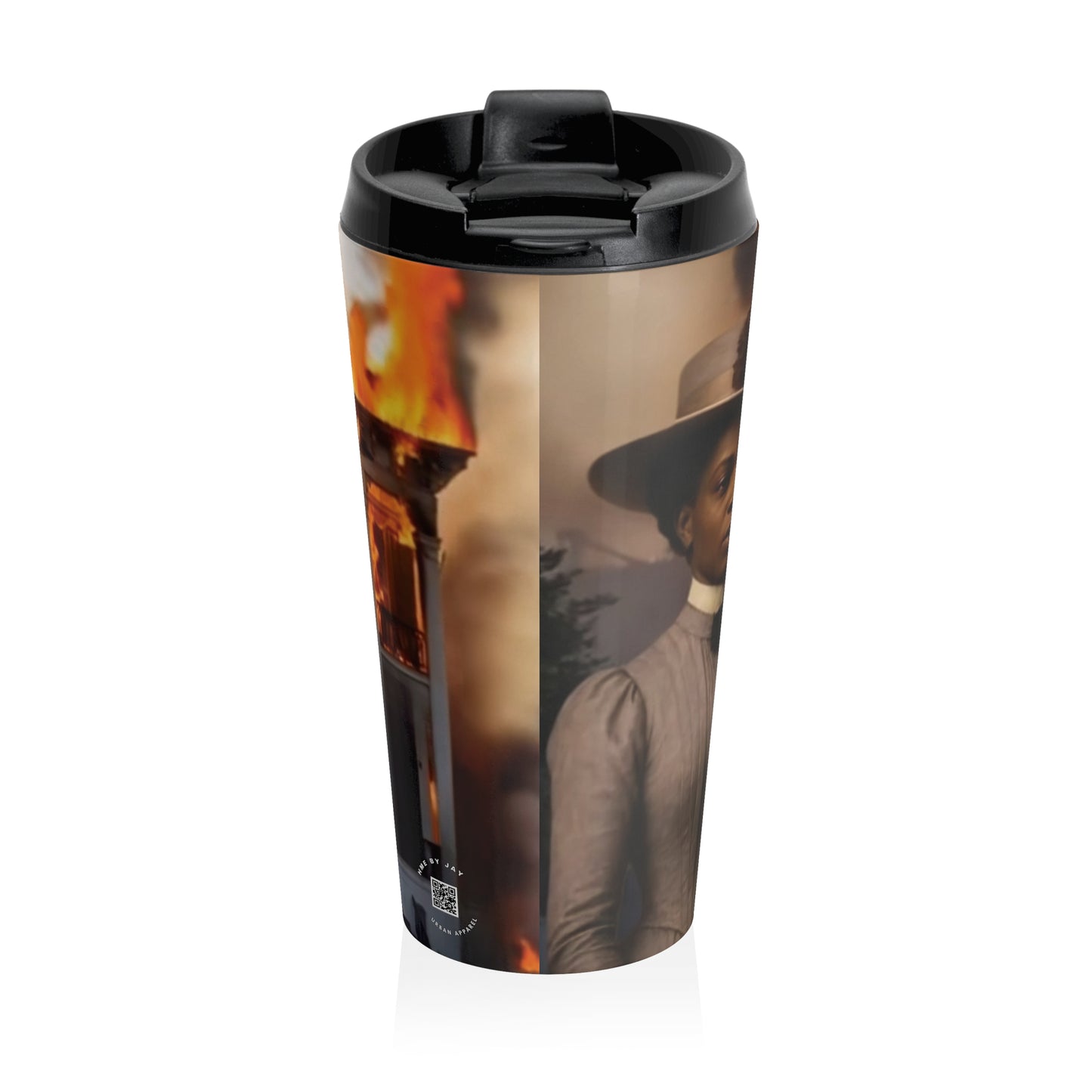 Stainless Steel Travel Mug - The Nottoway Plantation Burning - Freedom