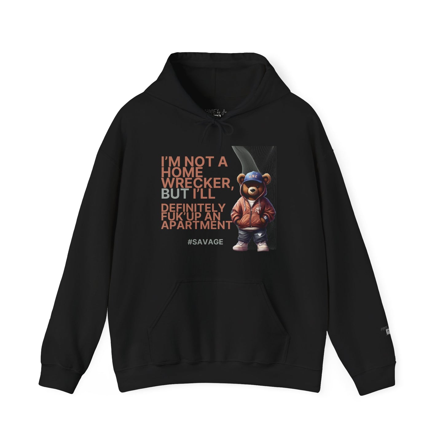 HME Bear Logo Heavy Blend Hooded Sweatshirt - I'm not a Home Wrecker Design