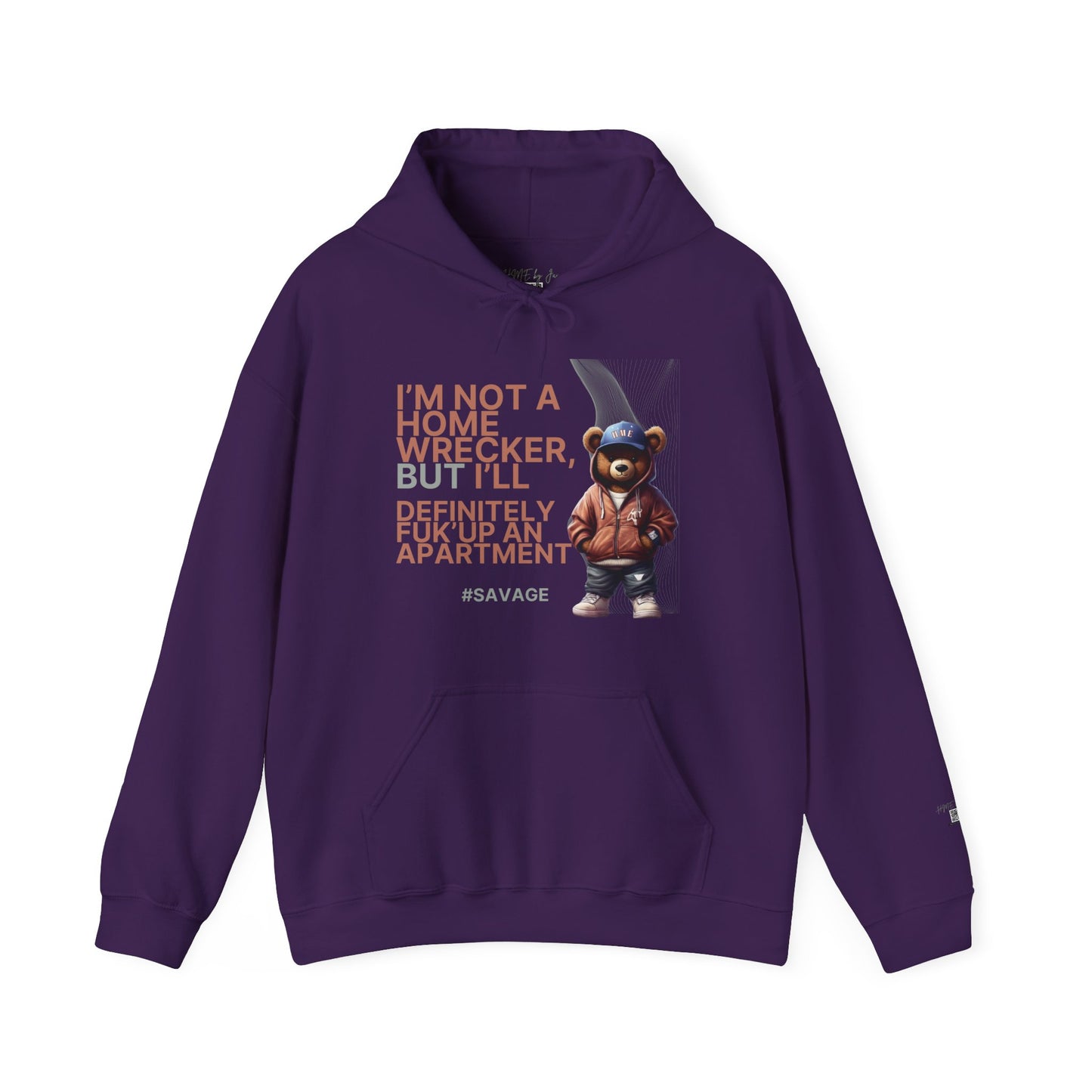 HME Bear Logo Heavy Blend Hooded Sweatshirt - I'm not a Home Wrecker Design