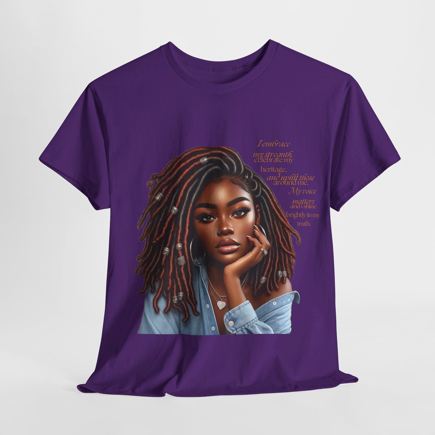 Ahnye’s Melanin Collection I embrace my strength Unisex Heavy Cotton Tee