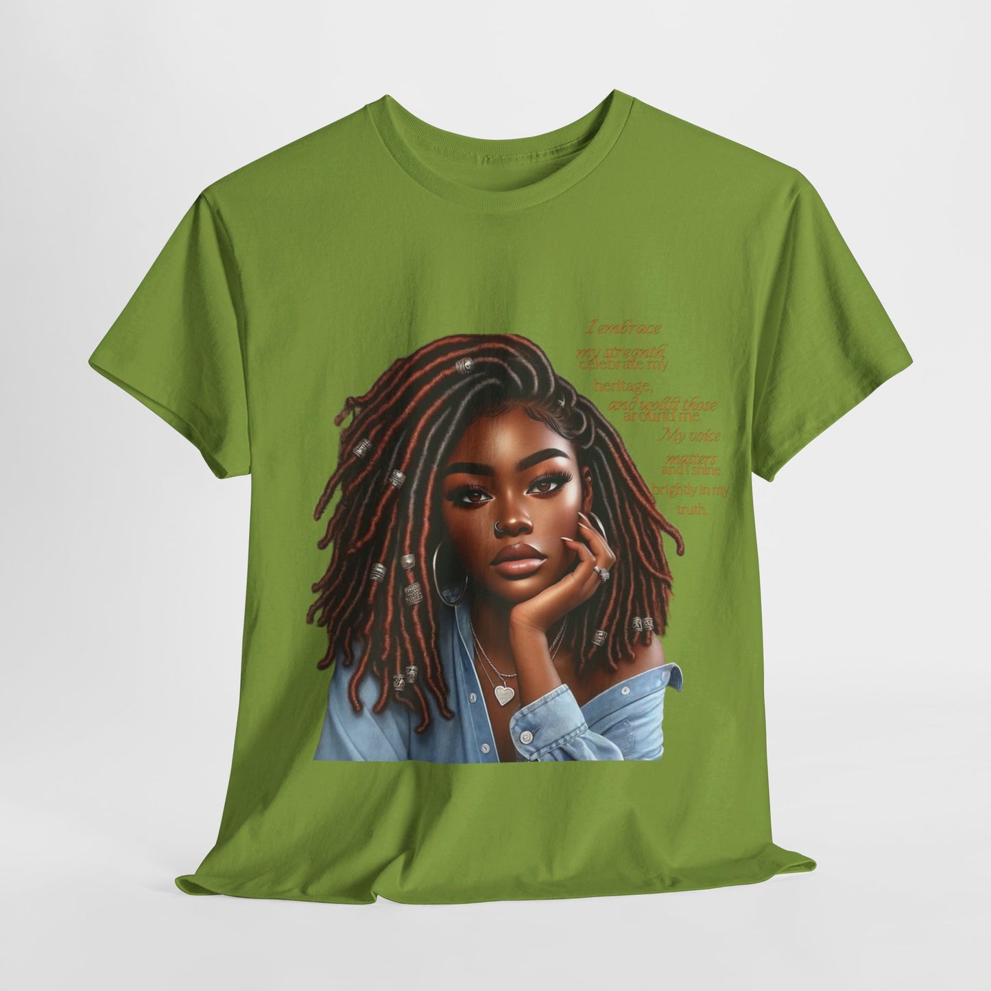 Ahnye’s Melanin Collection I embrace my strength Unisex Heavy Cotton Tee