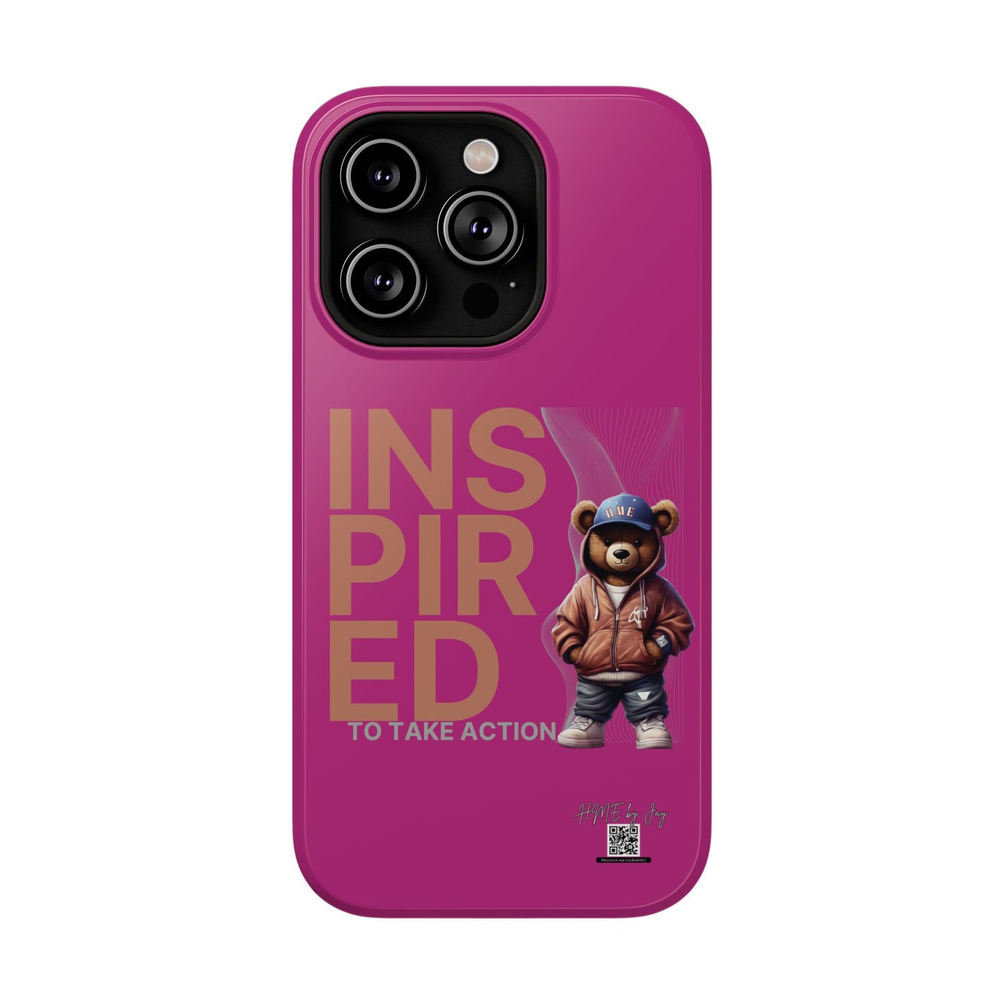 Phone Cases - HME Logo Bear, Inspired to take action Pink