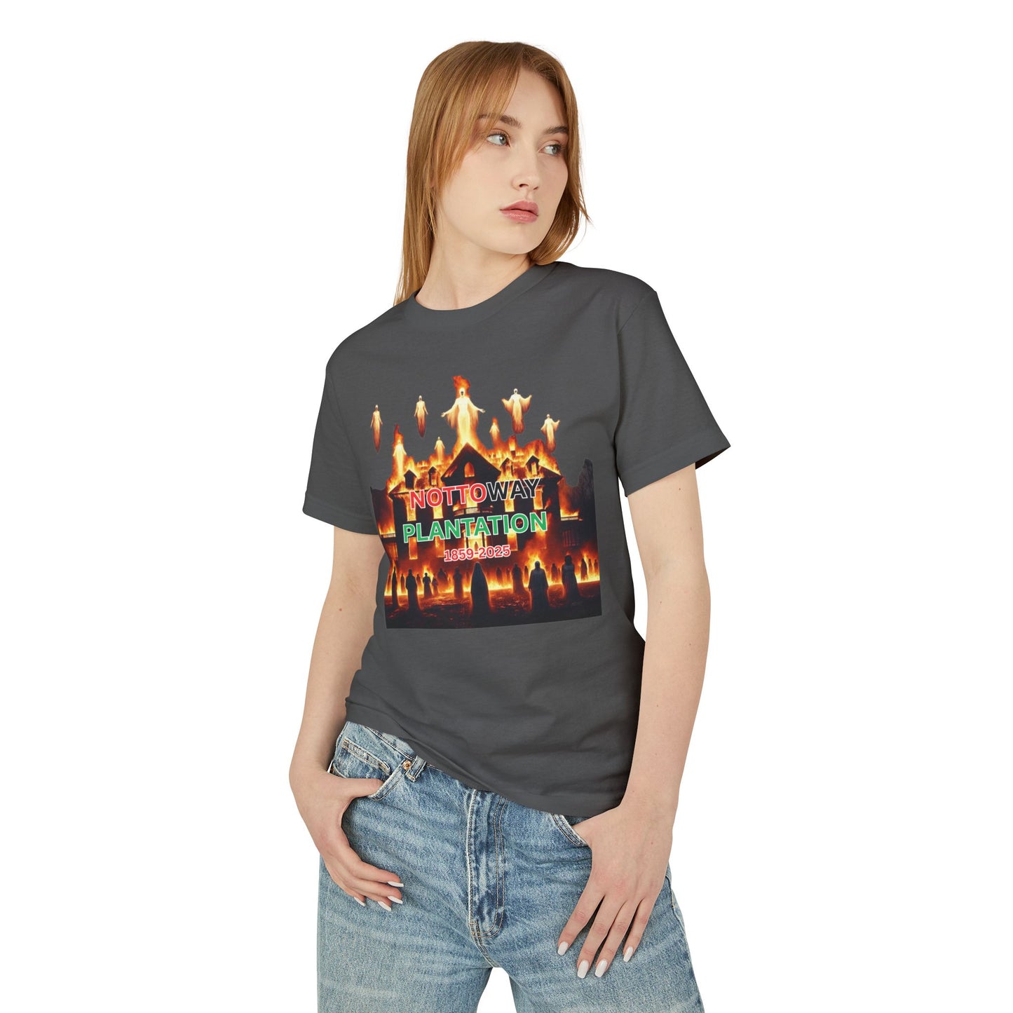 T-Shirt - The Nottoway Plantation Up in Flames Freedom Design (Social issues and Politics)
