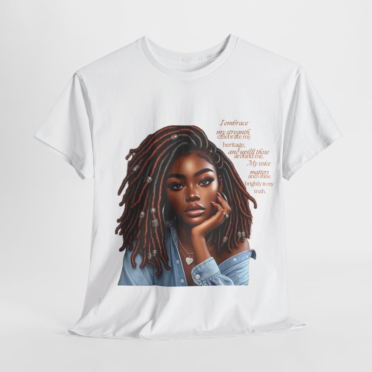 Ahnye’s Melanin Collection I embrace my strength Unisex Heavy Cotton Tee