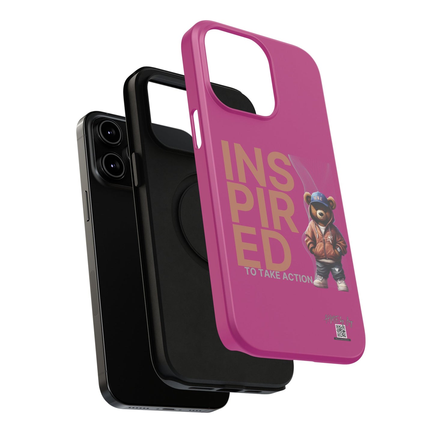 Phone Cases - HME Logo Bear, Inspired to take action Pink