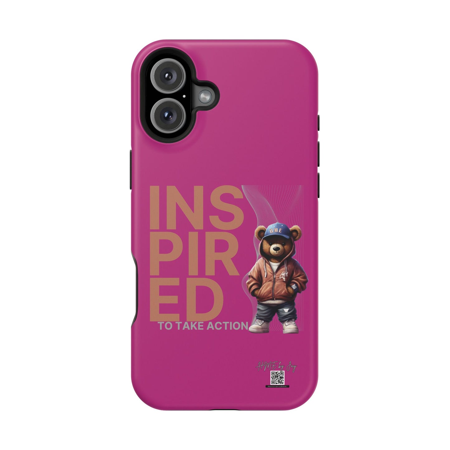 Phone Cases - HME Logo Bear, Inspired to take action Pink